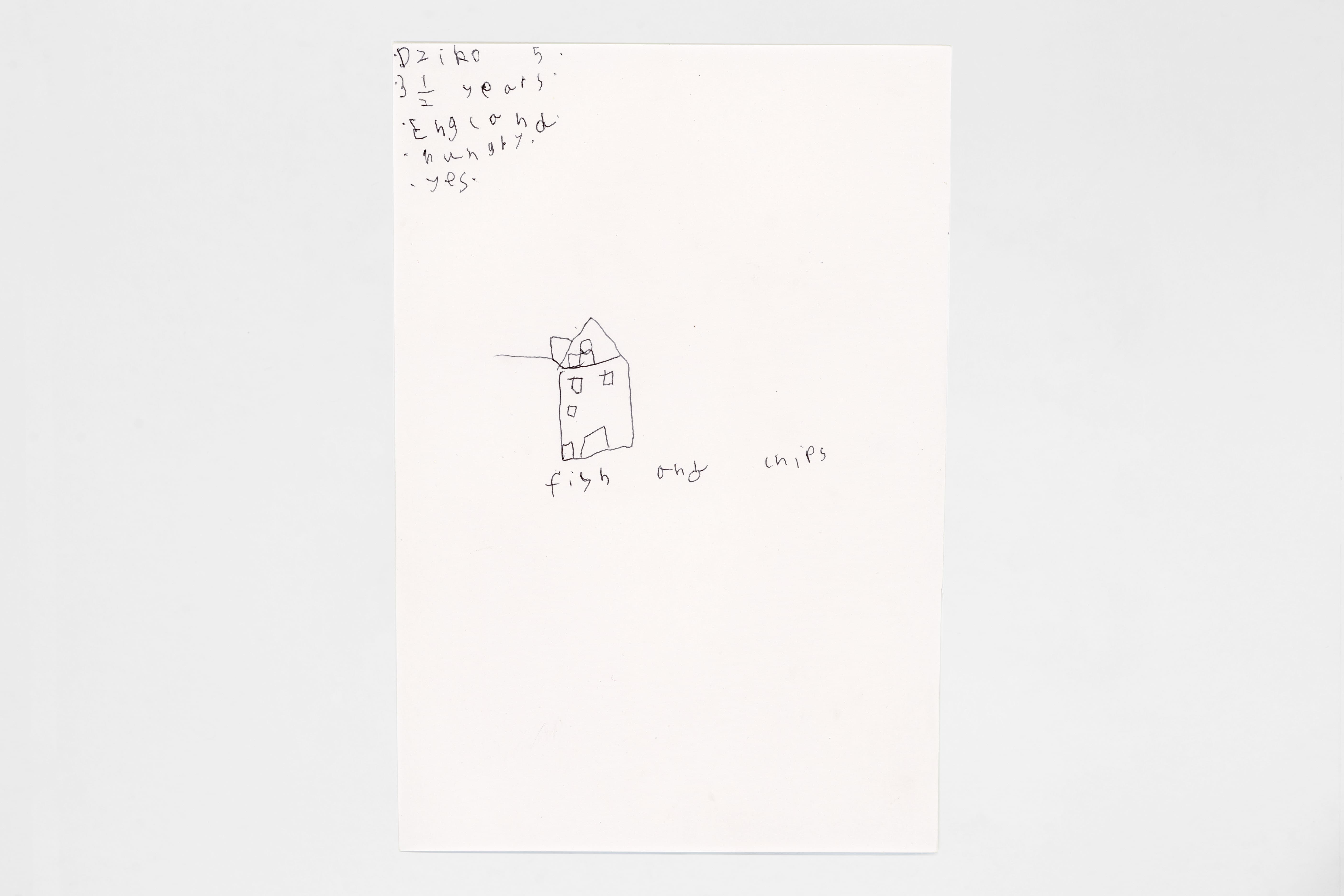 Dziko. Scan of handwritten text, 2019.