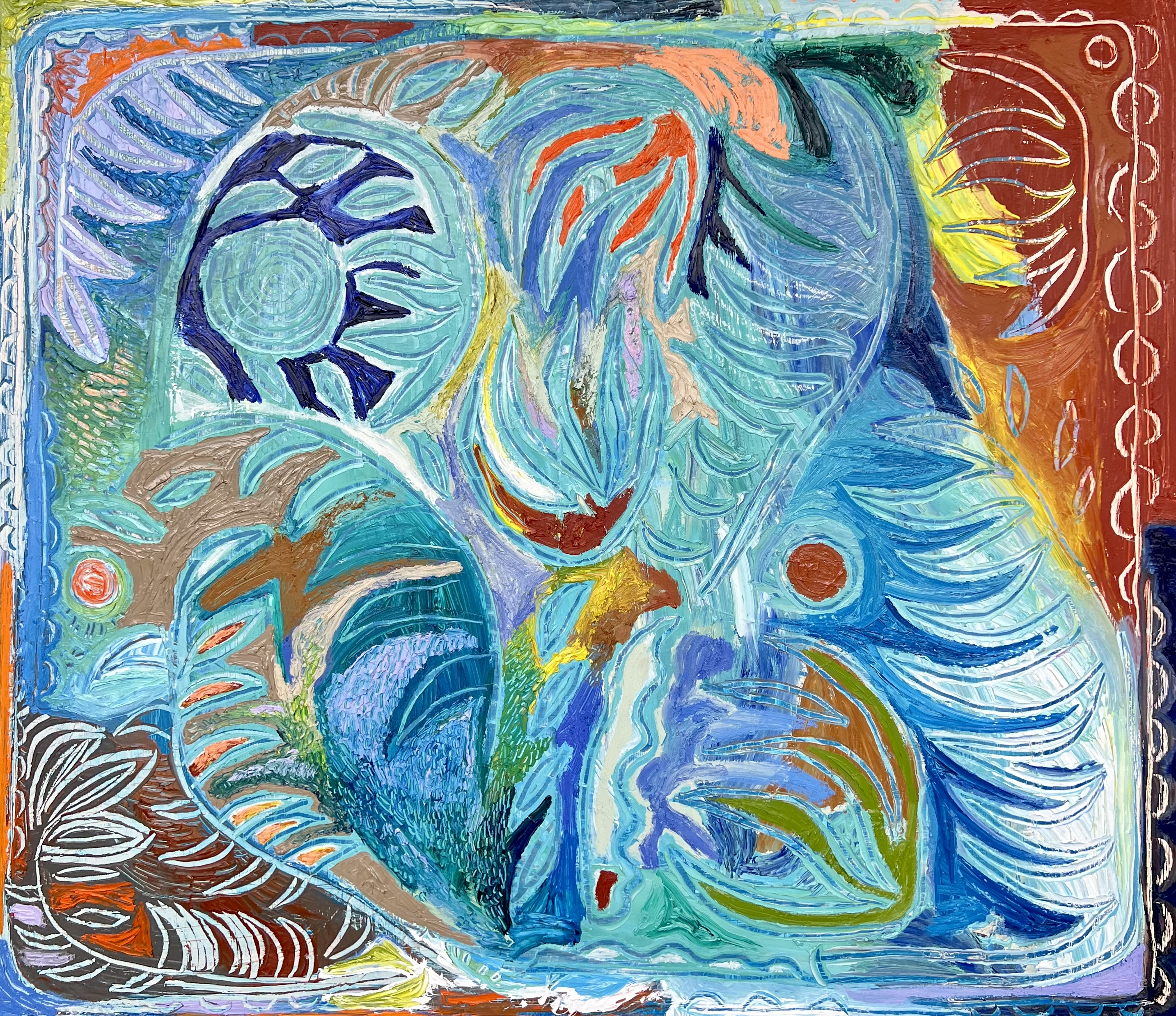 Under Water World, 2023. Oil on canvas. 130cm x 150cm