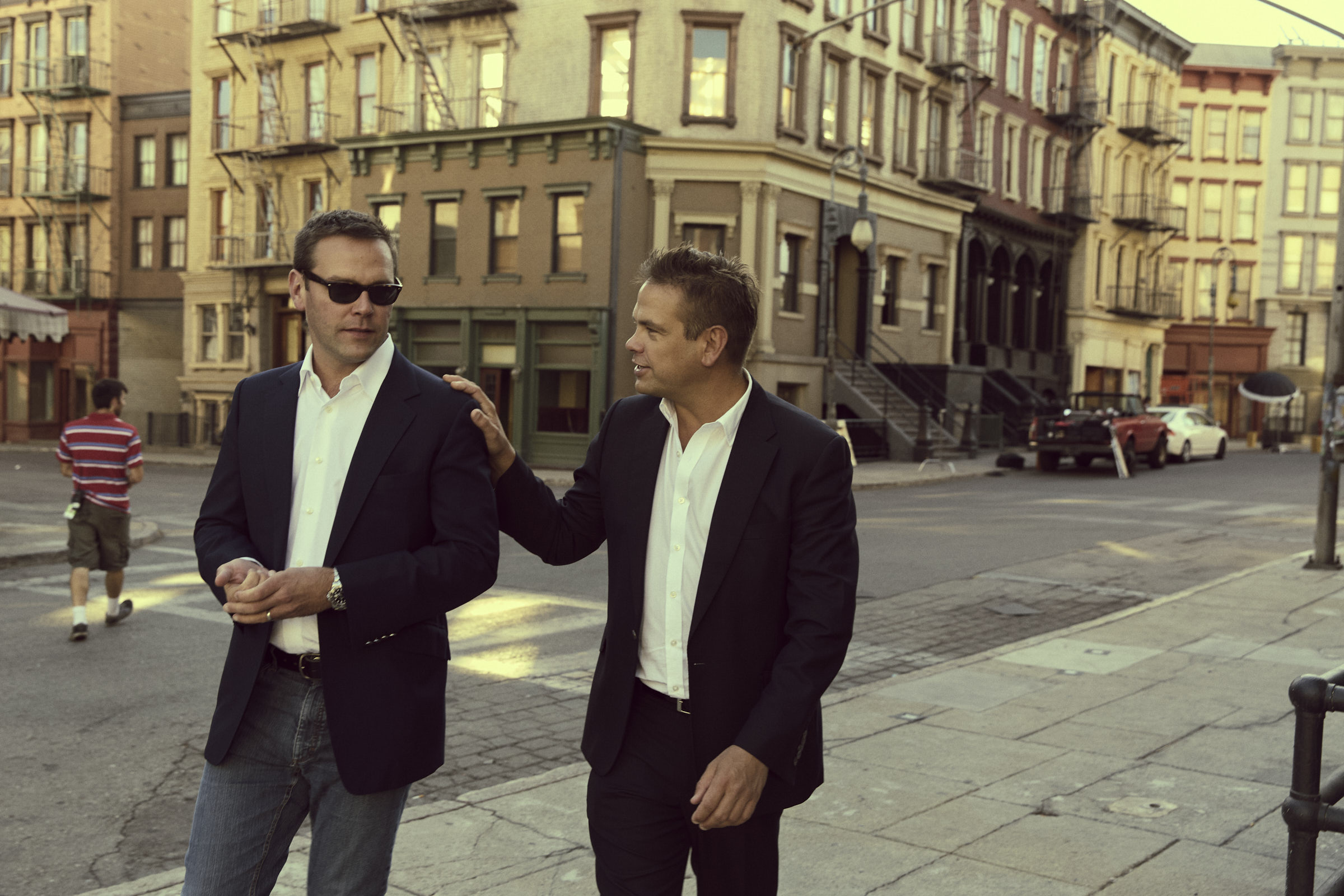 James and lachlan Murdoch photographed on the Fox backlot in Los Angeles.