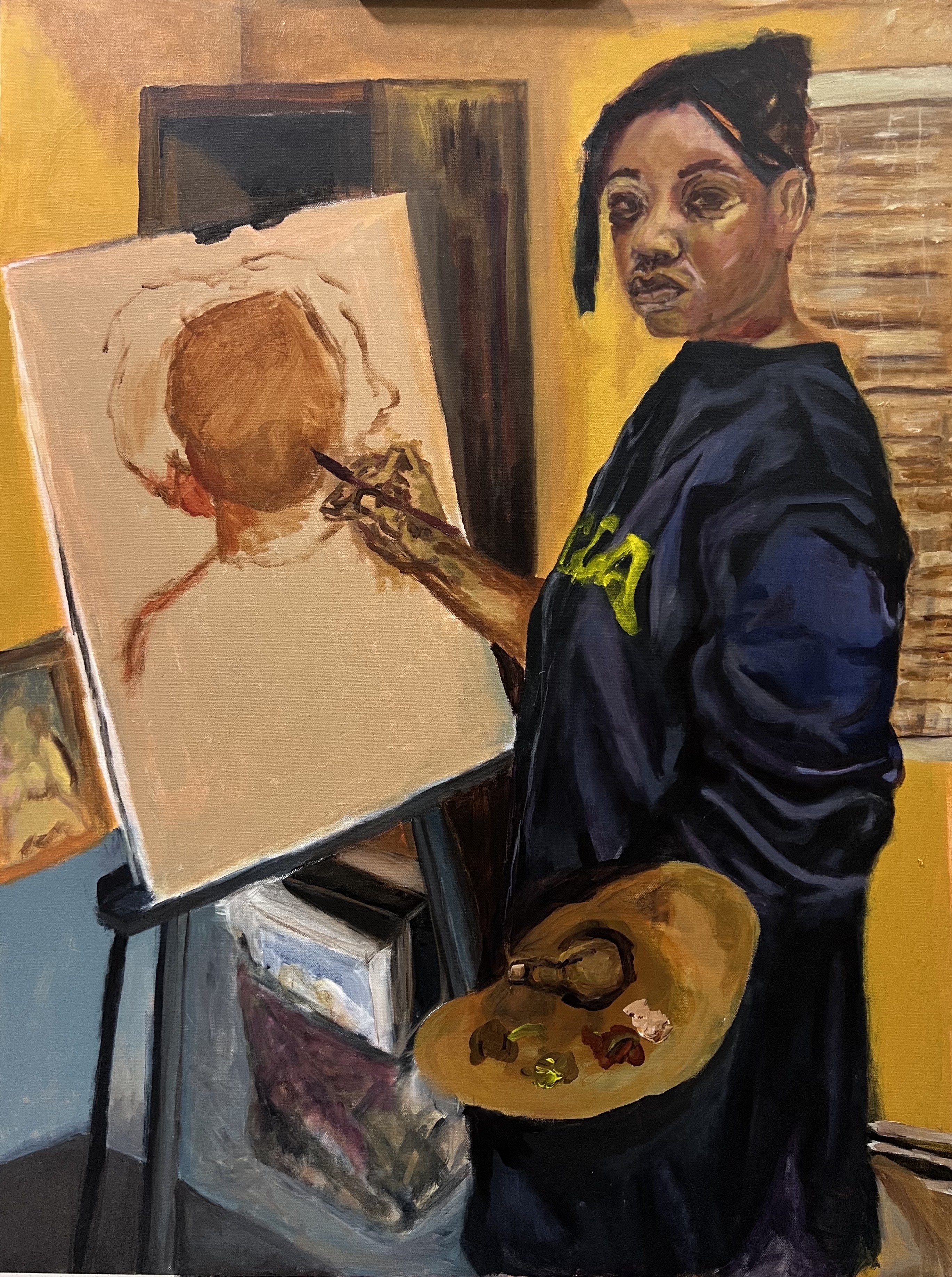 caught me drawing again, 2023 Acrylic on Canvas 36 x 48