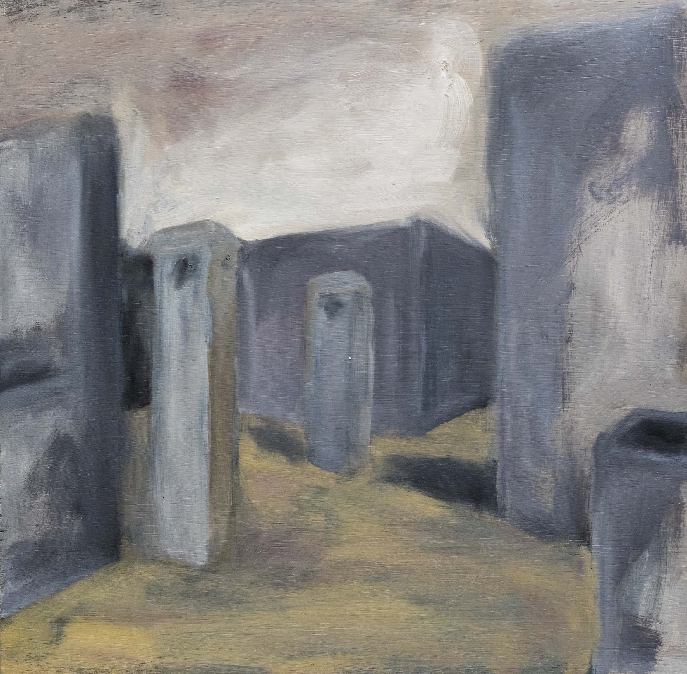 Rooftop. 2016. oil on wood. 12x12 inches. 31x31 cm.