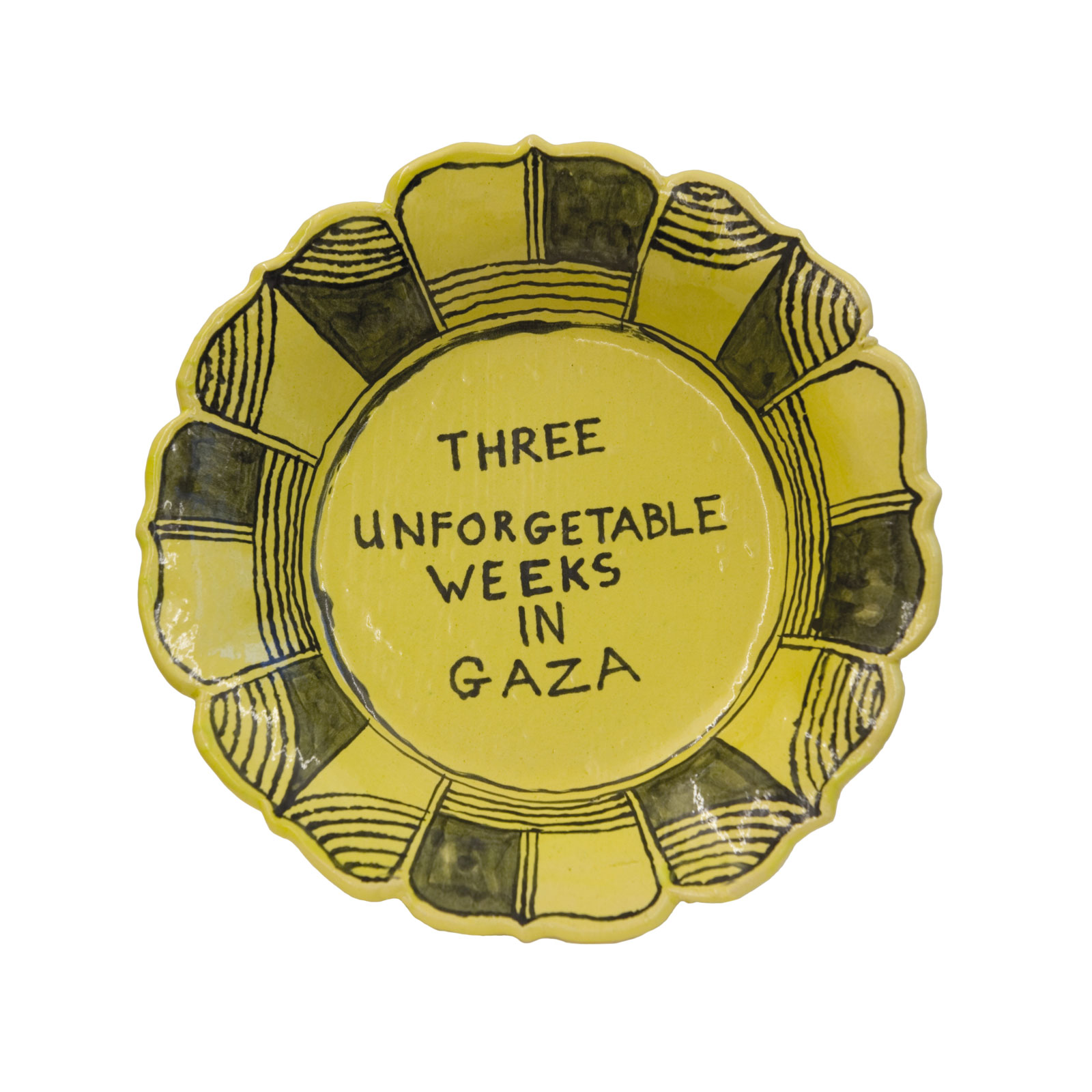 Three unforgettable weeks in Gaza, 13.1.2009Glazed ceramic stonewareDiameter 26cm