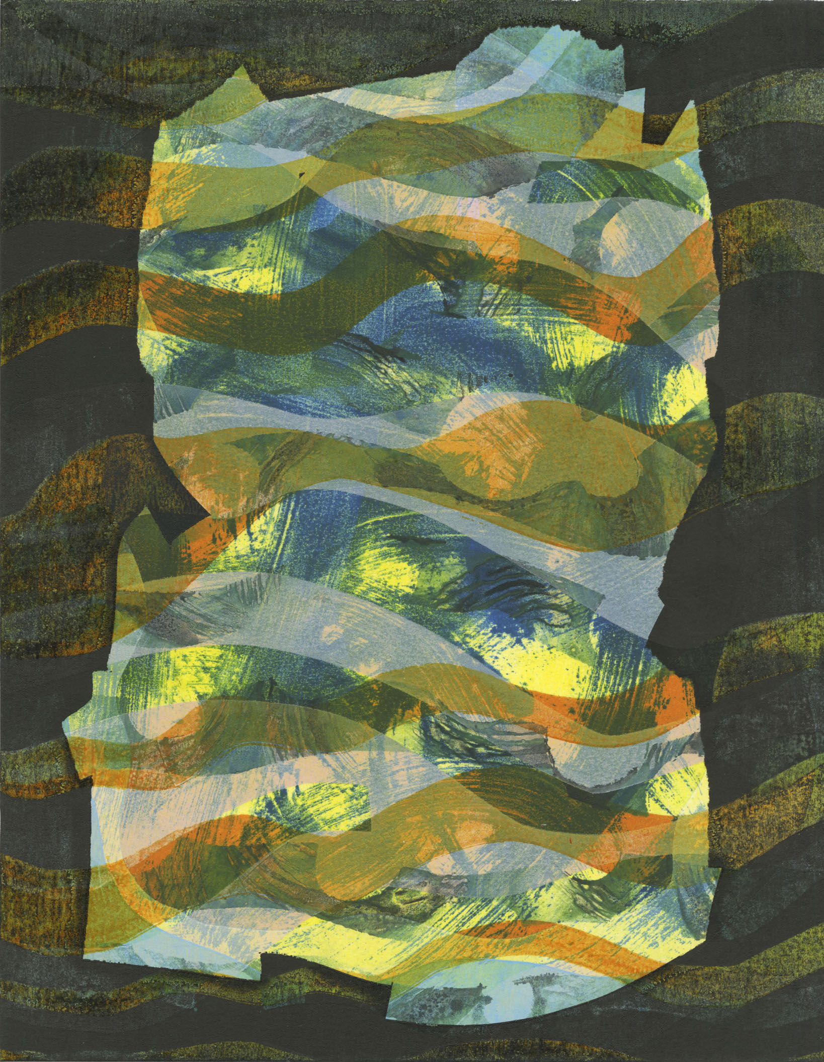 Untitled, 2018, monoprint on paper, 14× 10”.