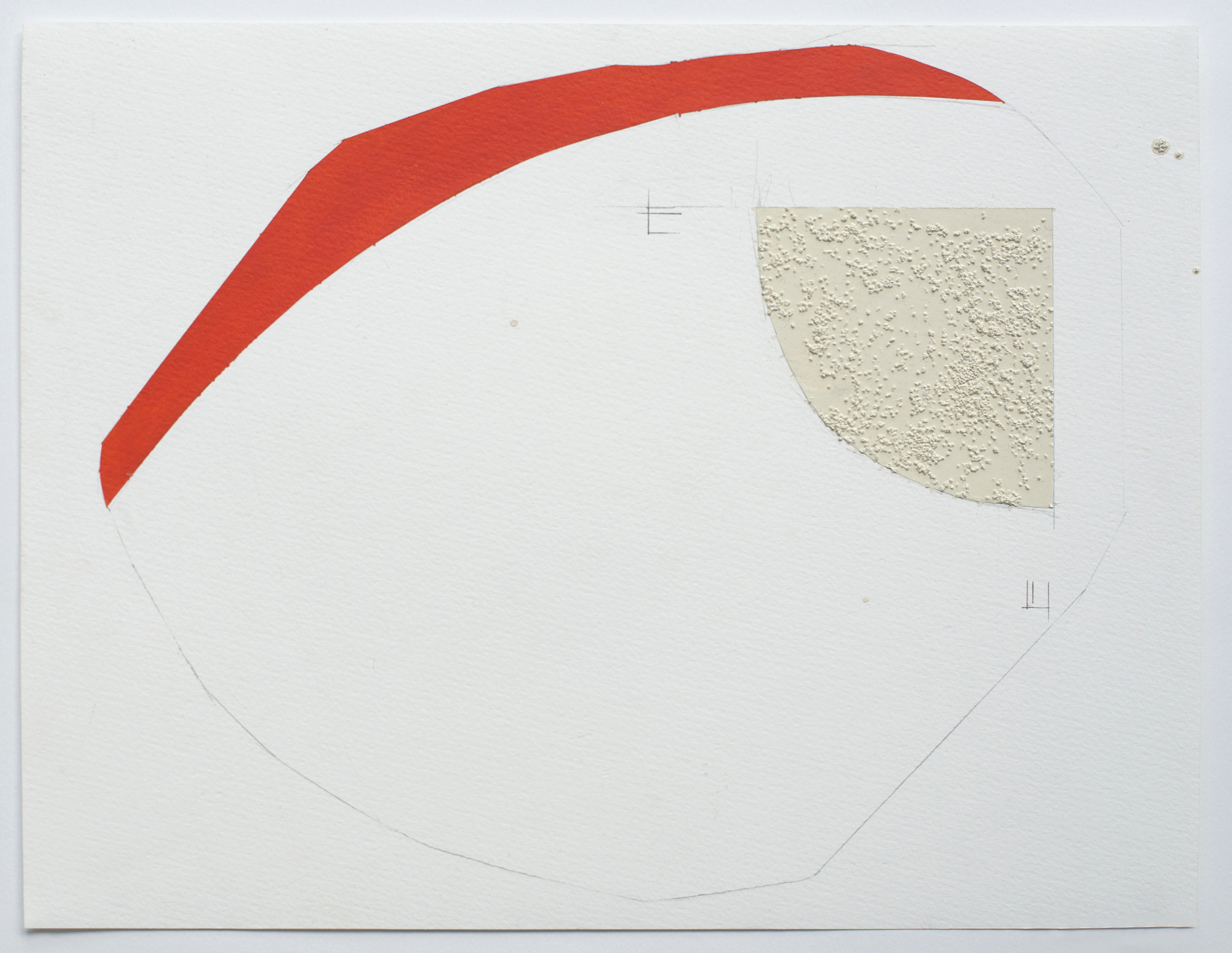 Adrenaline slip. 2020, pencil, acrylic, anti-slip grit and household gloss paint on paper, 210 x 290mm