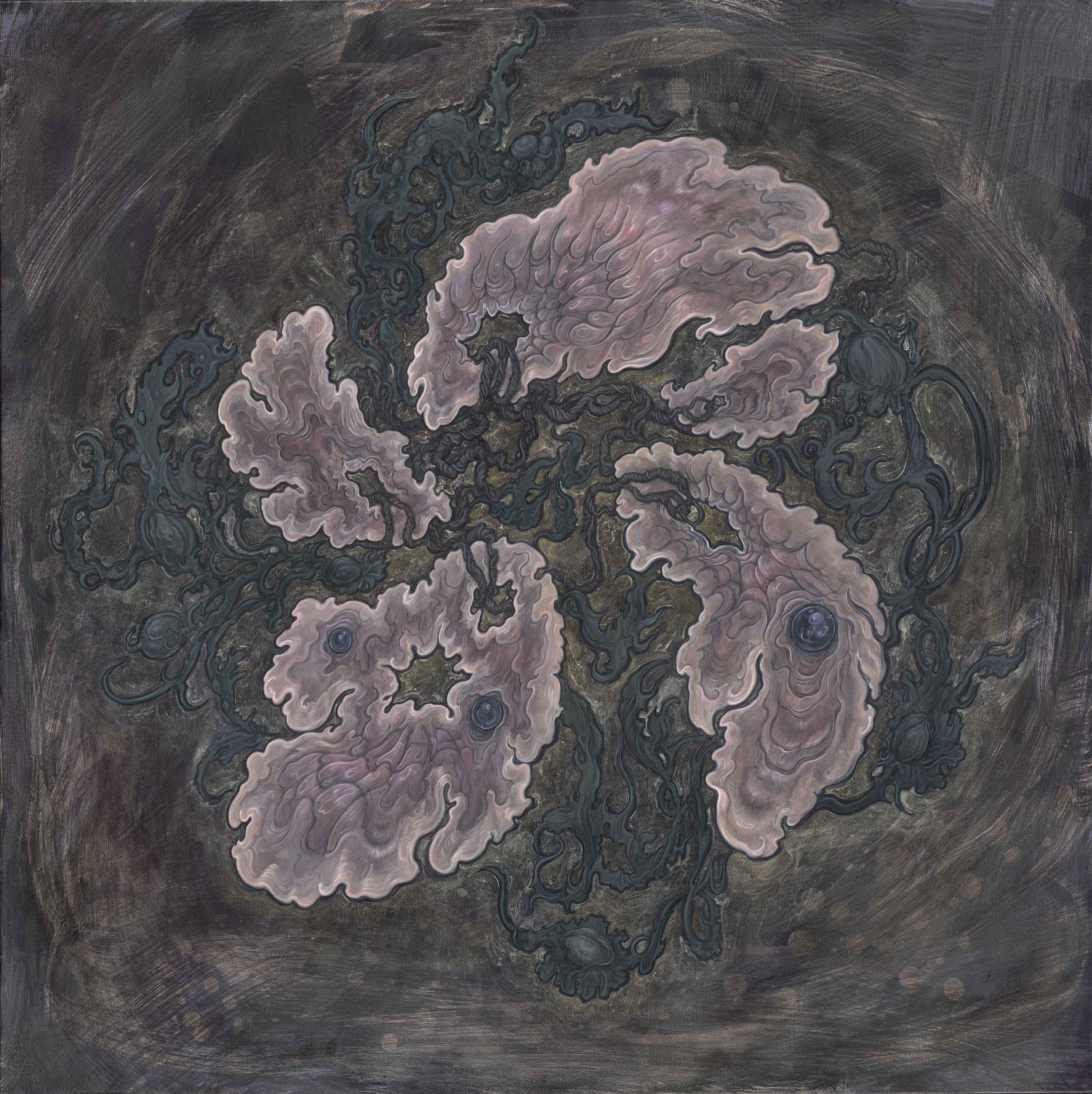 "Waltz in the Weeds",  80 x 80 cm , acrylic on canvas.