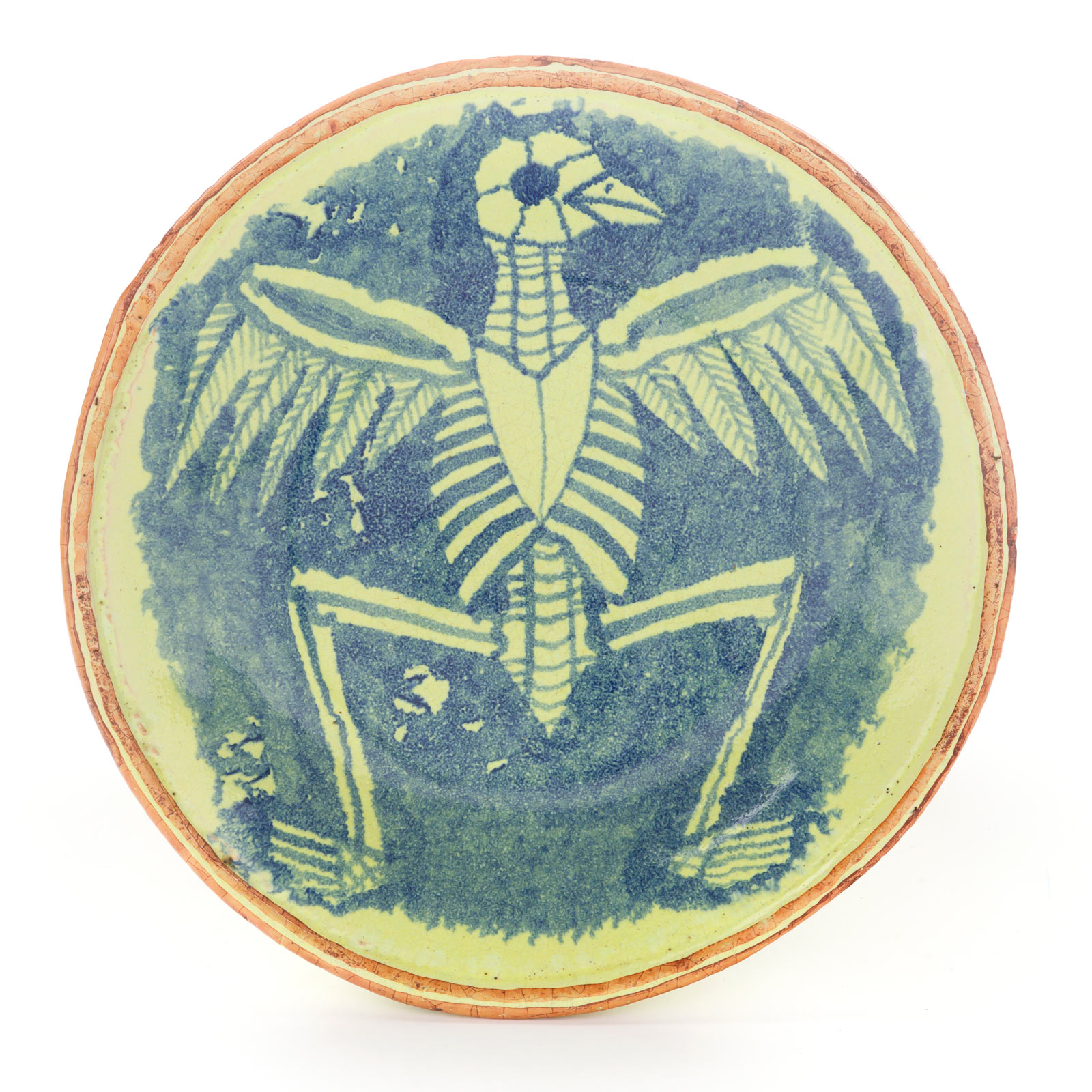 From Skeleton plates, c1990Hand painted and glazed earthenware3.5 x 21cm