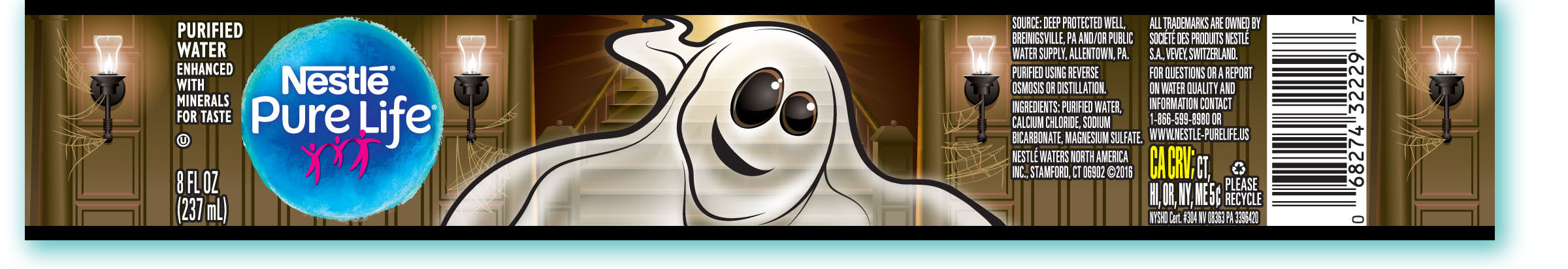 Nestle, water, bottle, Halloween, monsters, Ghost, cartoon, comic, cute, kids, scary, fun, funny, art, social media, Ted, Johnston, Creative, Studios, creative, director, illustration, illustrator, artist, advertising, marketing