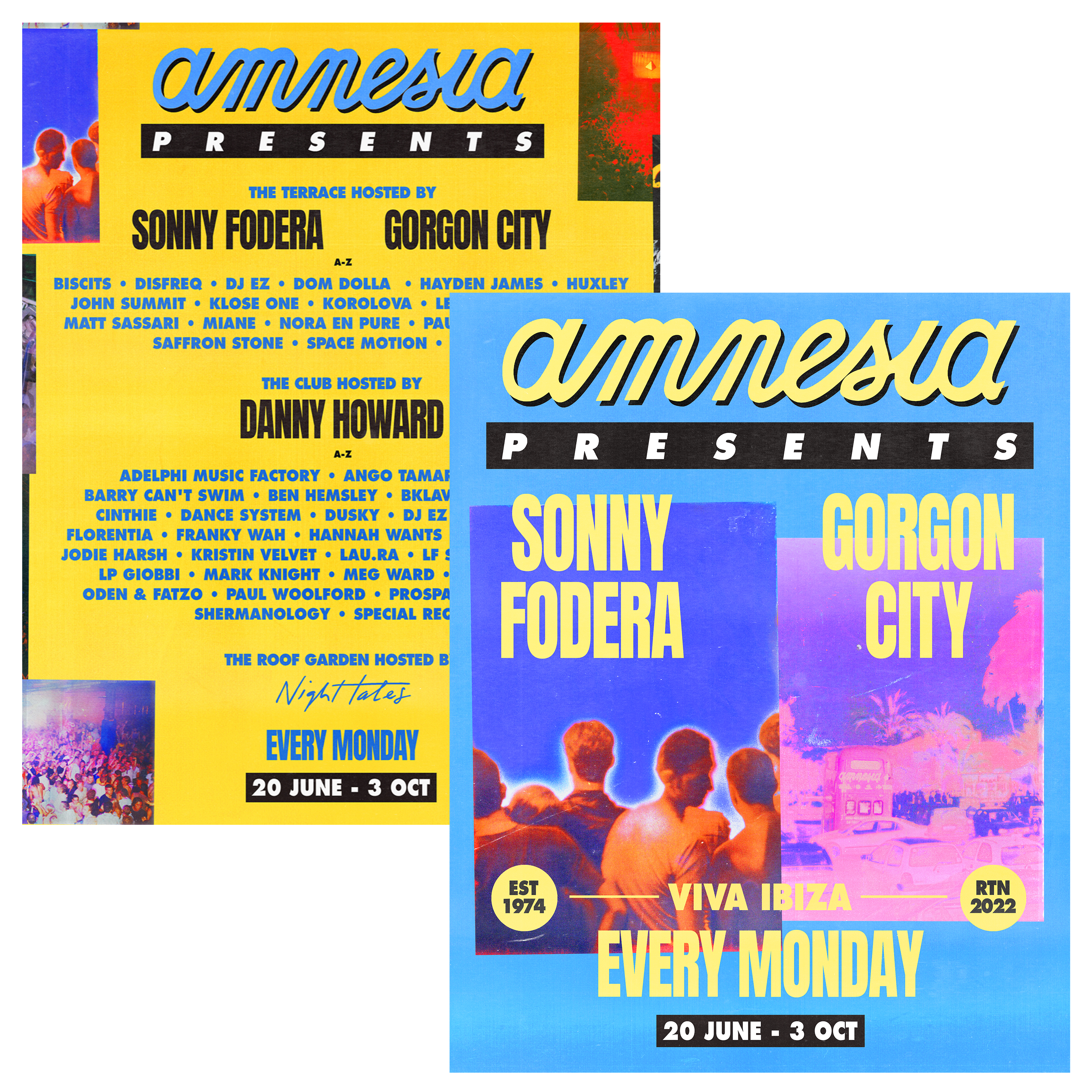 Artwork by Mackleworth Studio for 'Amnesia Presents 2022'