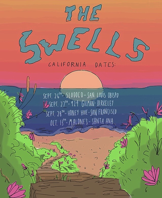 Flyer for the band Swells 2019 Tour