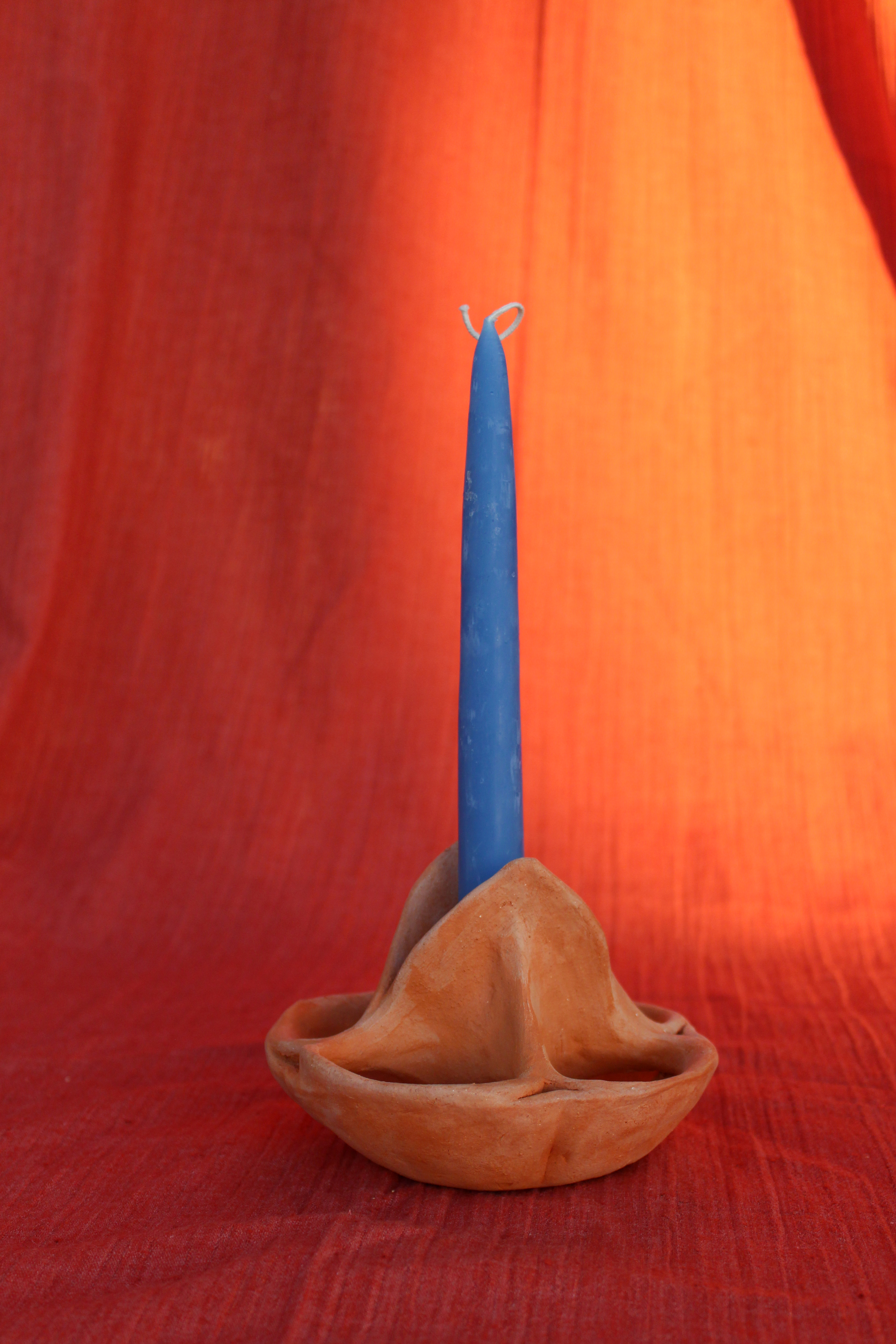 Wild Cucumber Locule Candlestick, terracotta ceramic