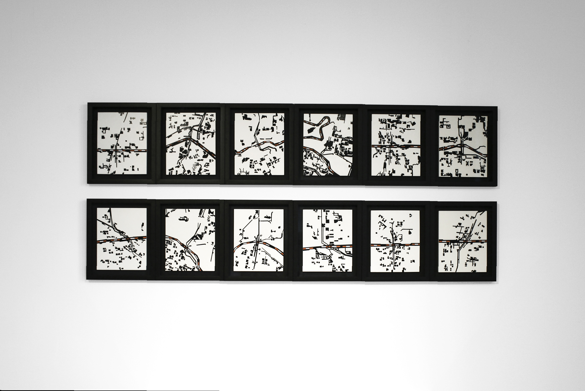Alicja Gaskon, Sister Cities, enamel on wooden panel, 34x24cm (14x10in),2018