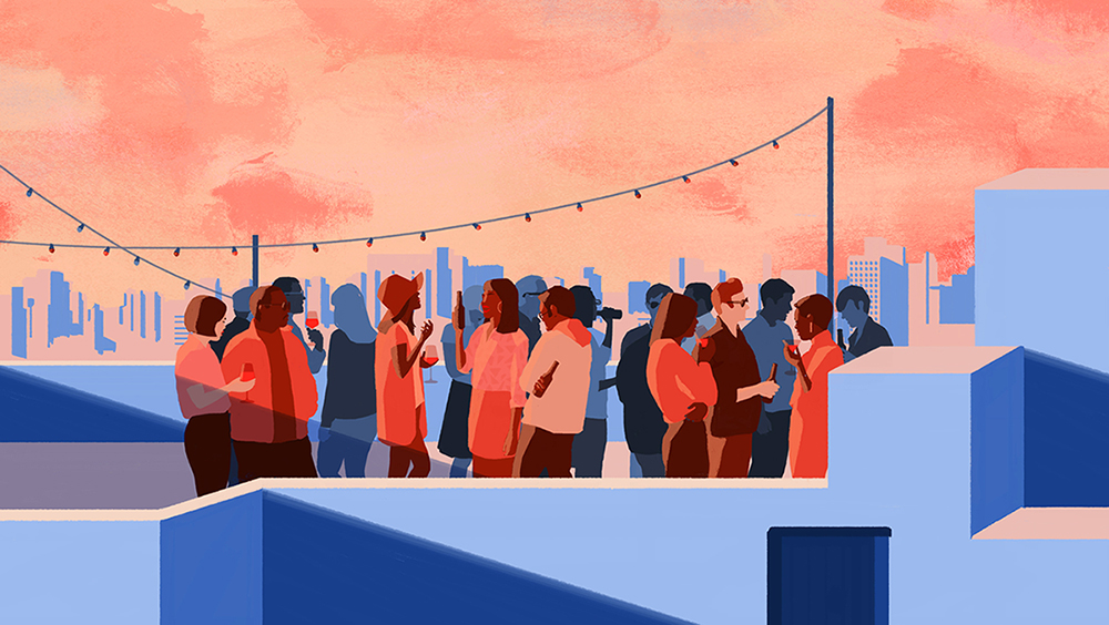 rooftop party Illustration María Hergueta