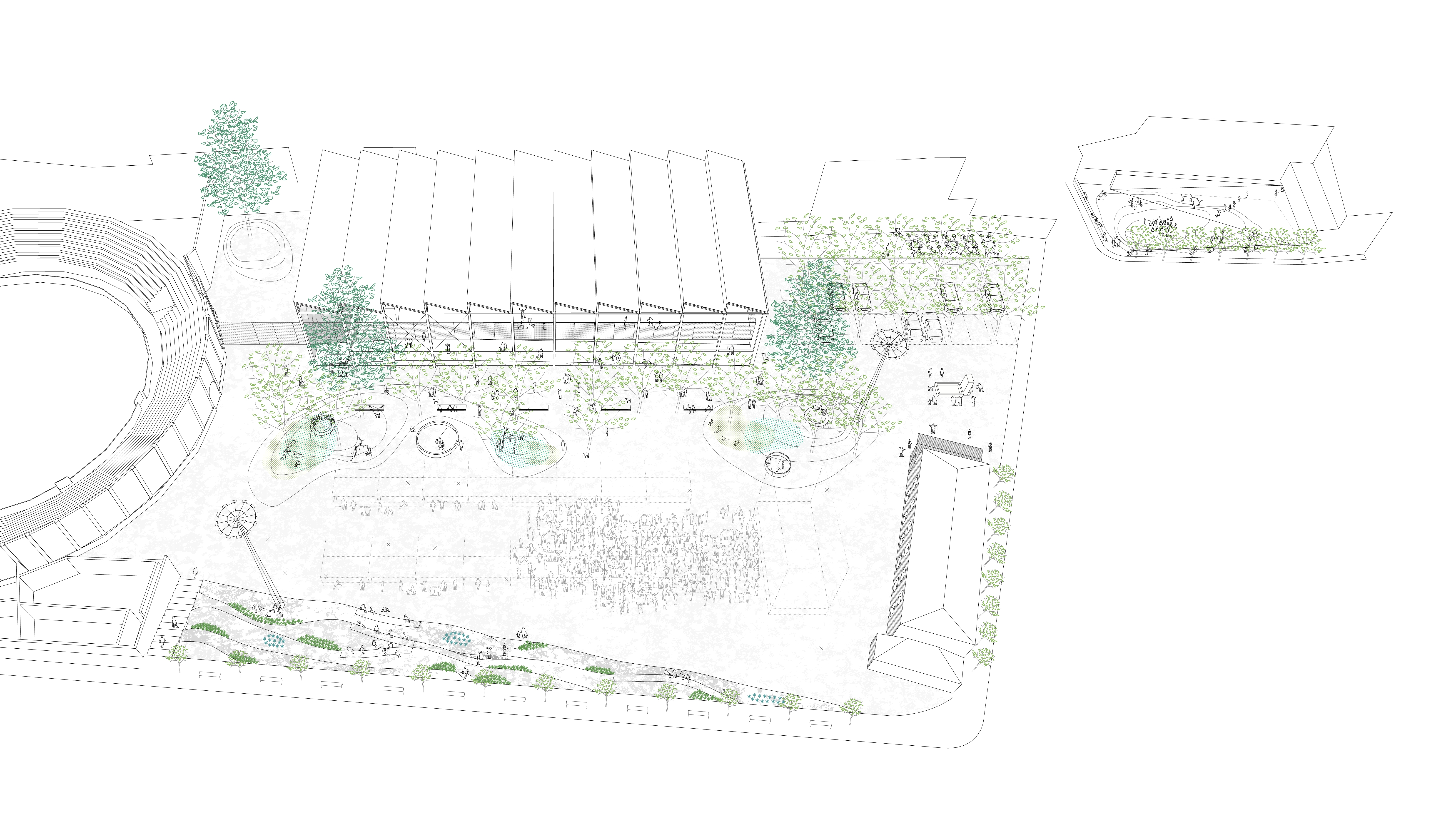 [la cava], landscape project, refurbishment and reprogrammation of an existing building, Winner - national competition, Roa, Burgos, 2015 - in progress.