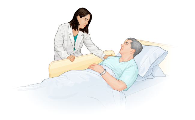 Doctor comforting patient