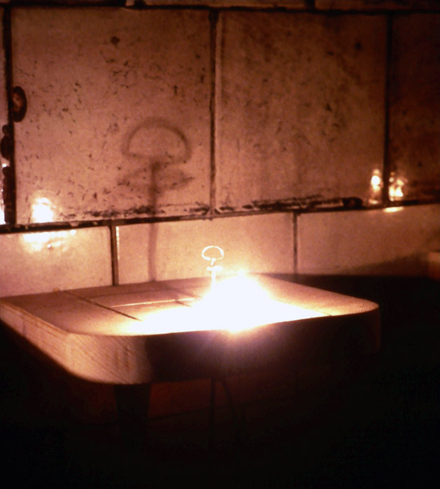 untitled (detail), wire, wood, light