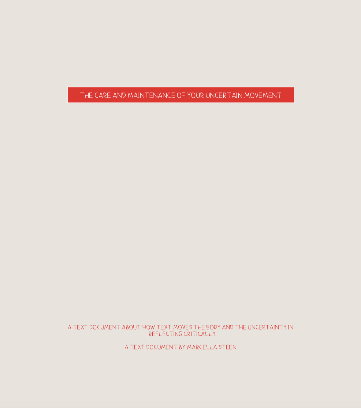 MFA Thesis - The Care and...