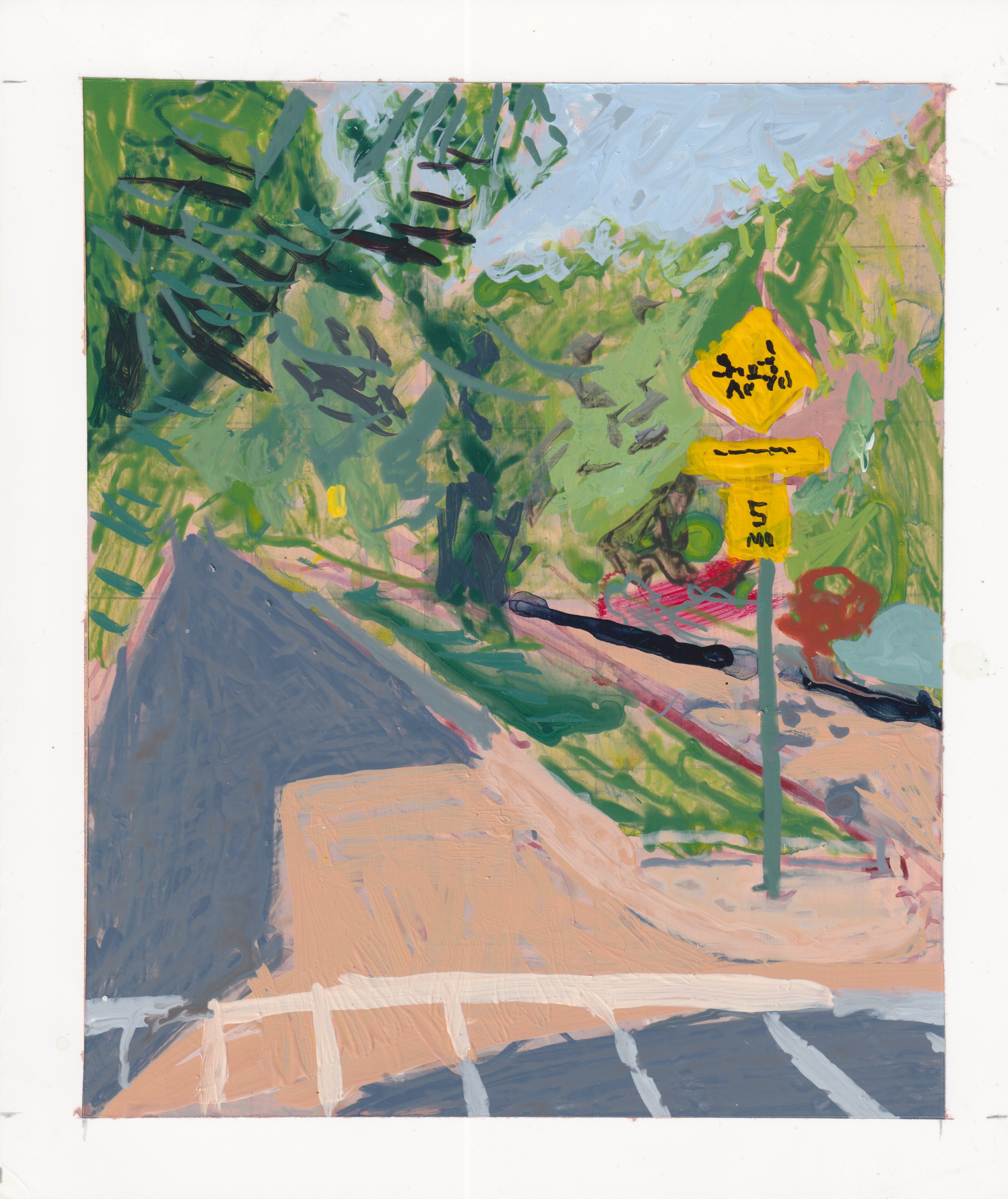 Study 2024_6.10; Acrylic Paint on Yupo Paper; 6x7 inches