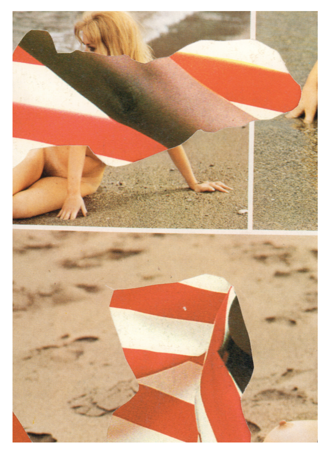 Under the Paving Stones, 2022, photomontage, 18.8 x 28.7 cm