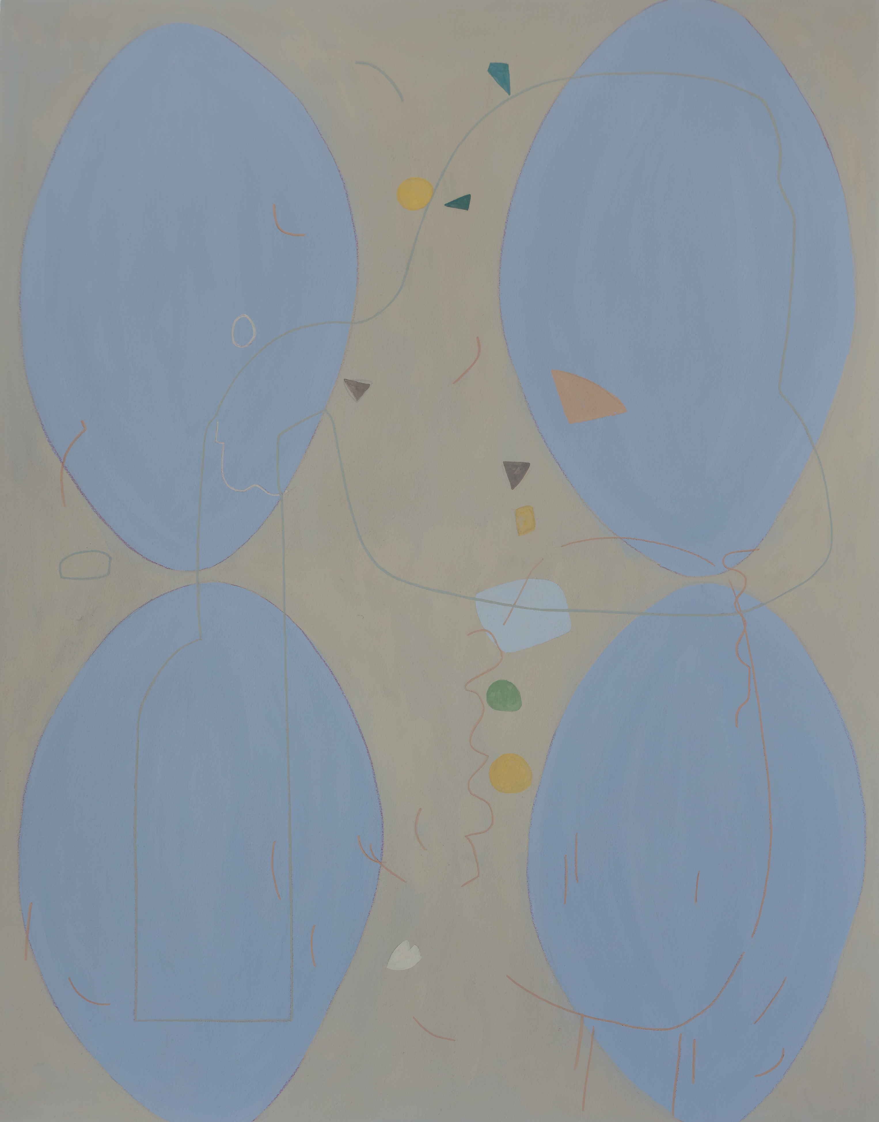 Sun, Moon, Seas, Stars_58thStreet, gouache and pencil on paper, 24"x19", 2023