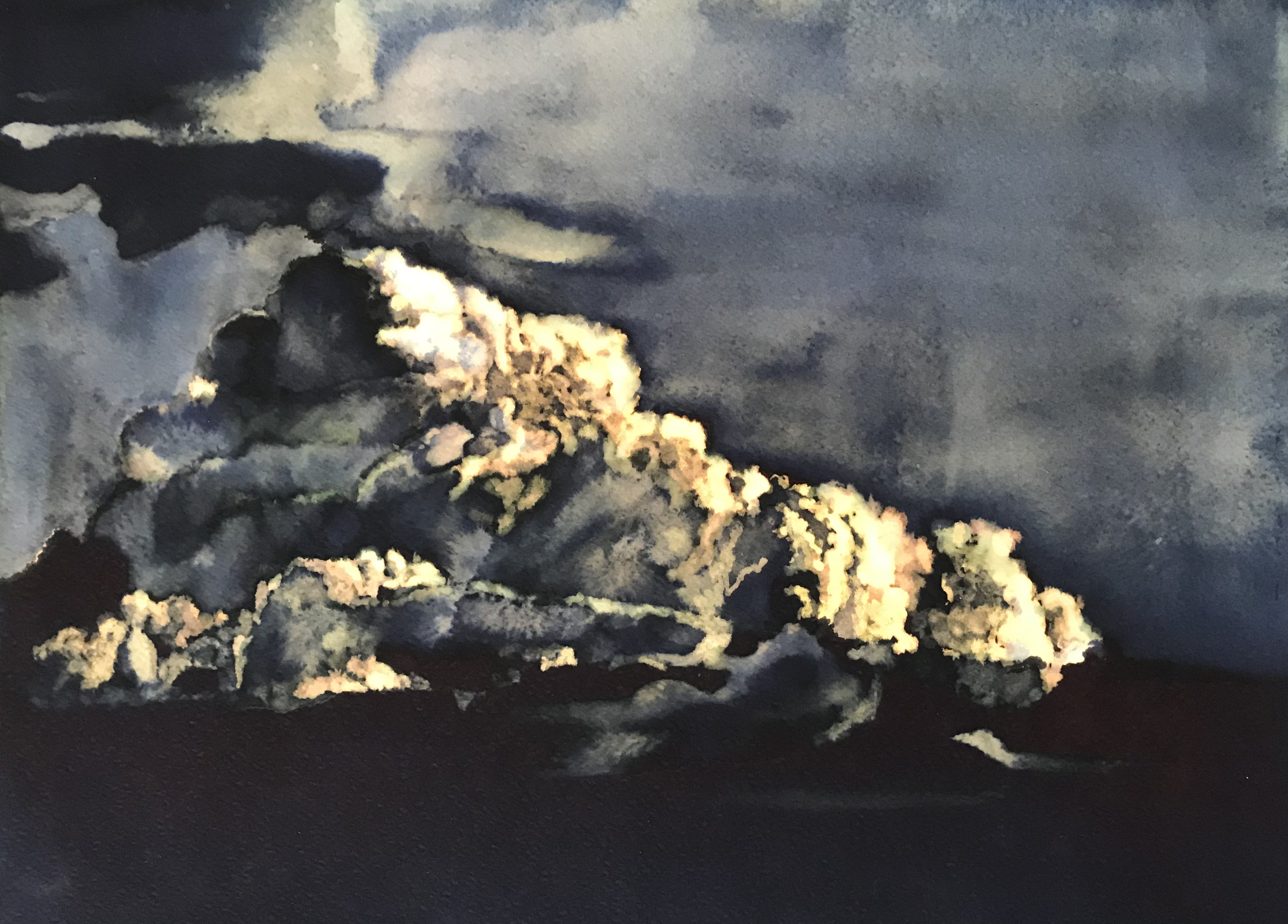 Robyn Penn, "Morisot's Cloud", 2021, Ink and bleach on paper, 28 x 38,5 cm