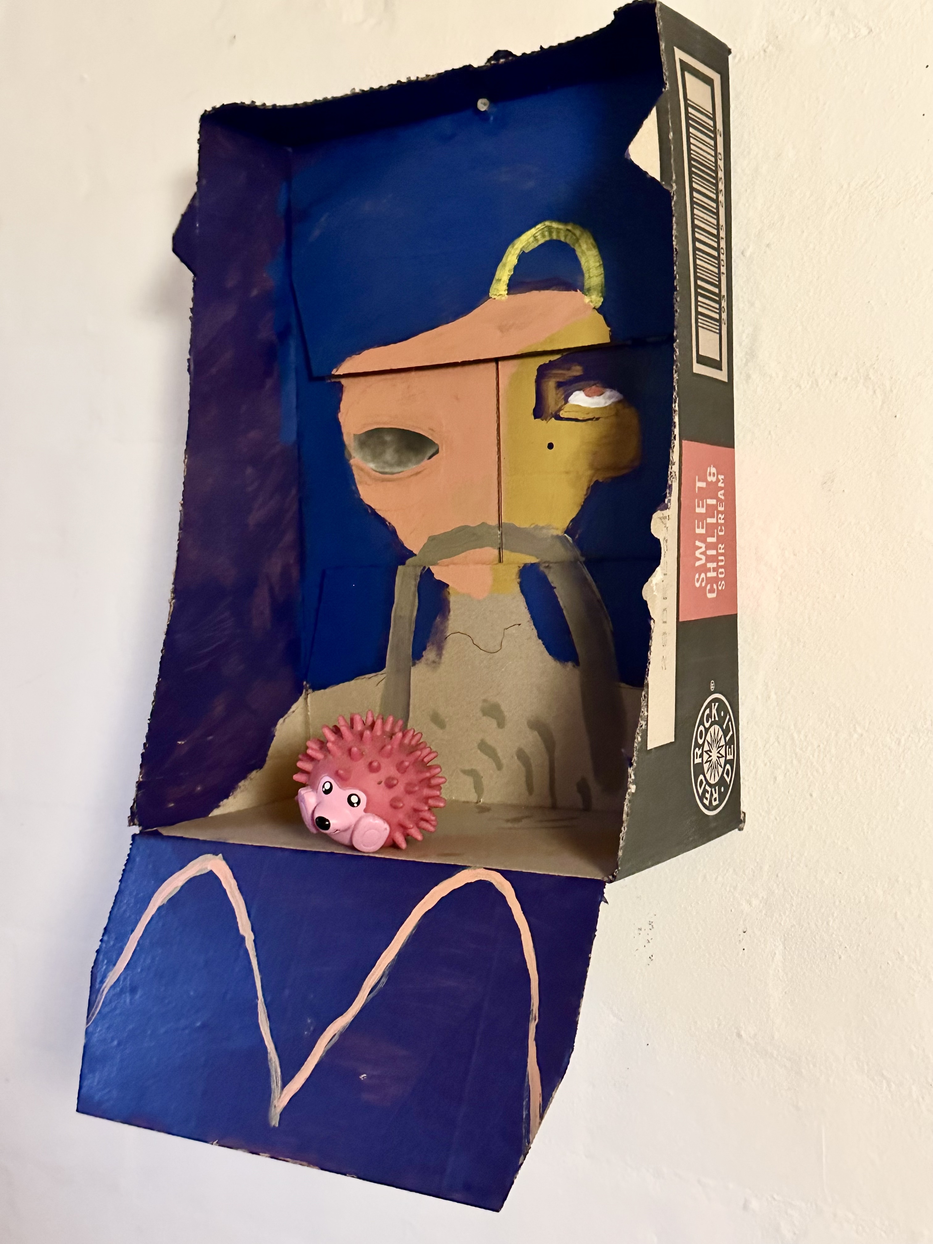 woke up inside another mans head, nobody noticedMixed Media on Cardboard 56cm x 32cm