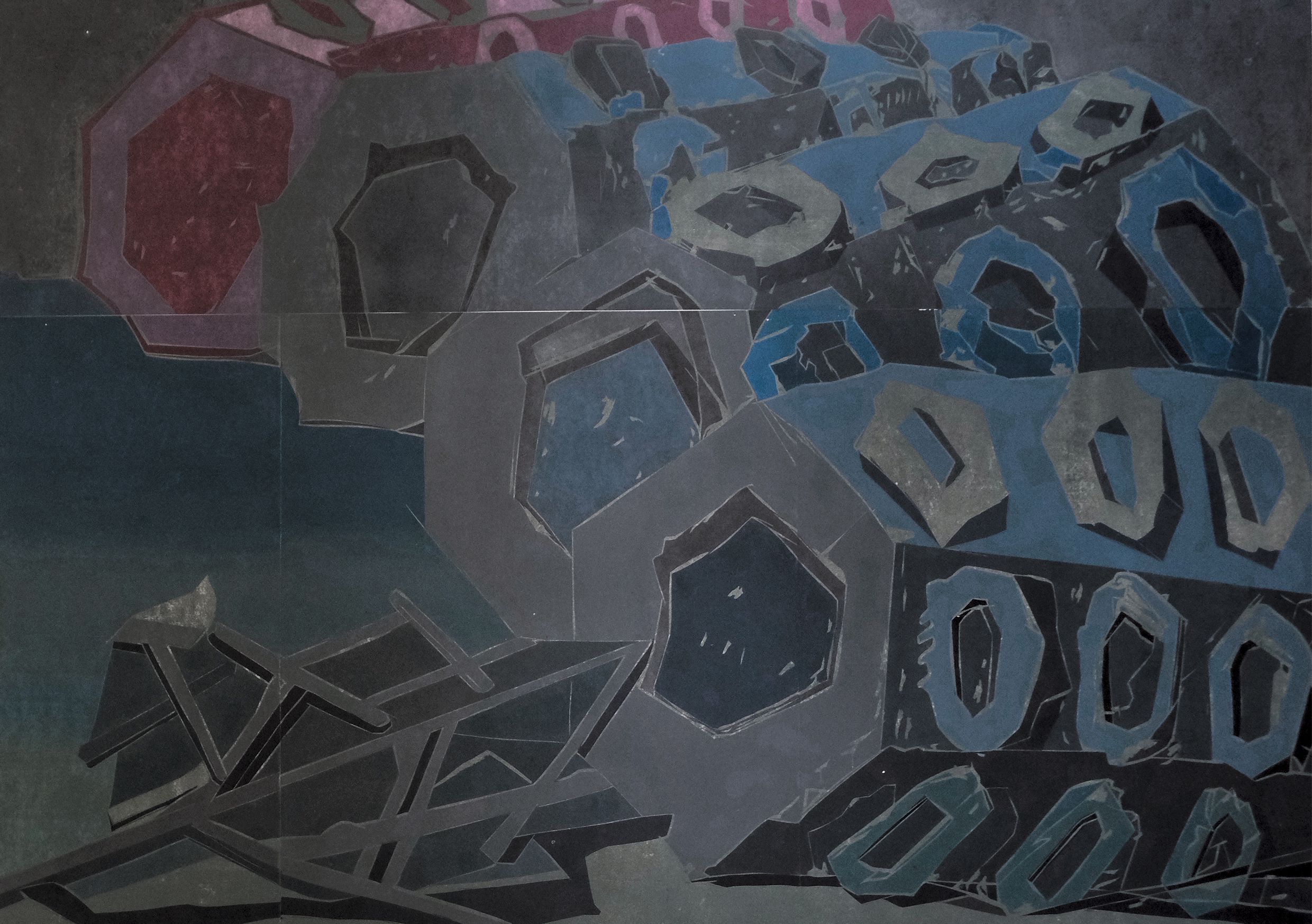 O.T  Farbholzschnitt 180x140cm   2022 