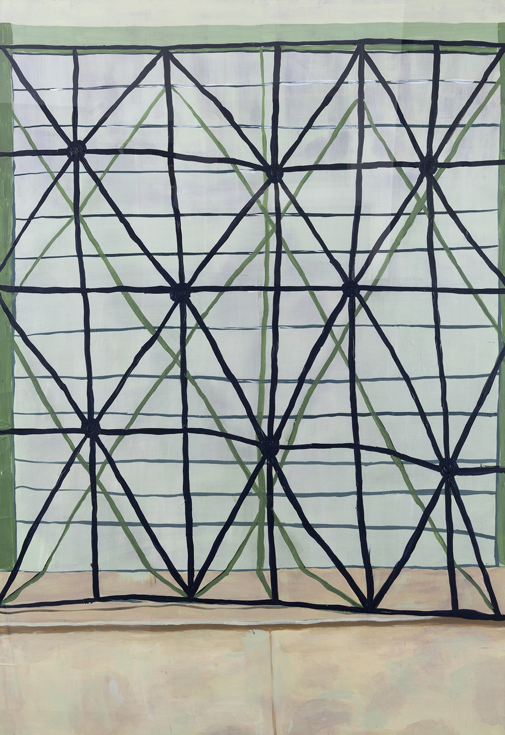 Rejas, acrílico sobre cartón, 100 x 70 cm, 2020