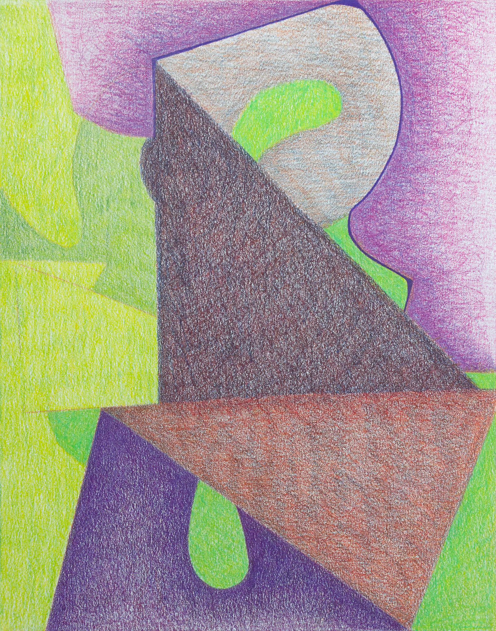 Schemer, 2021, colored pencil and graphite on paper, 14 × 11".