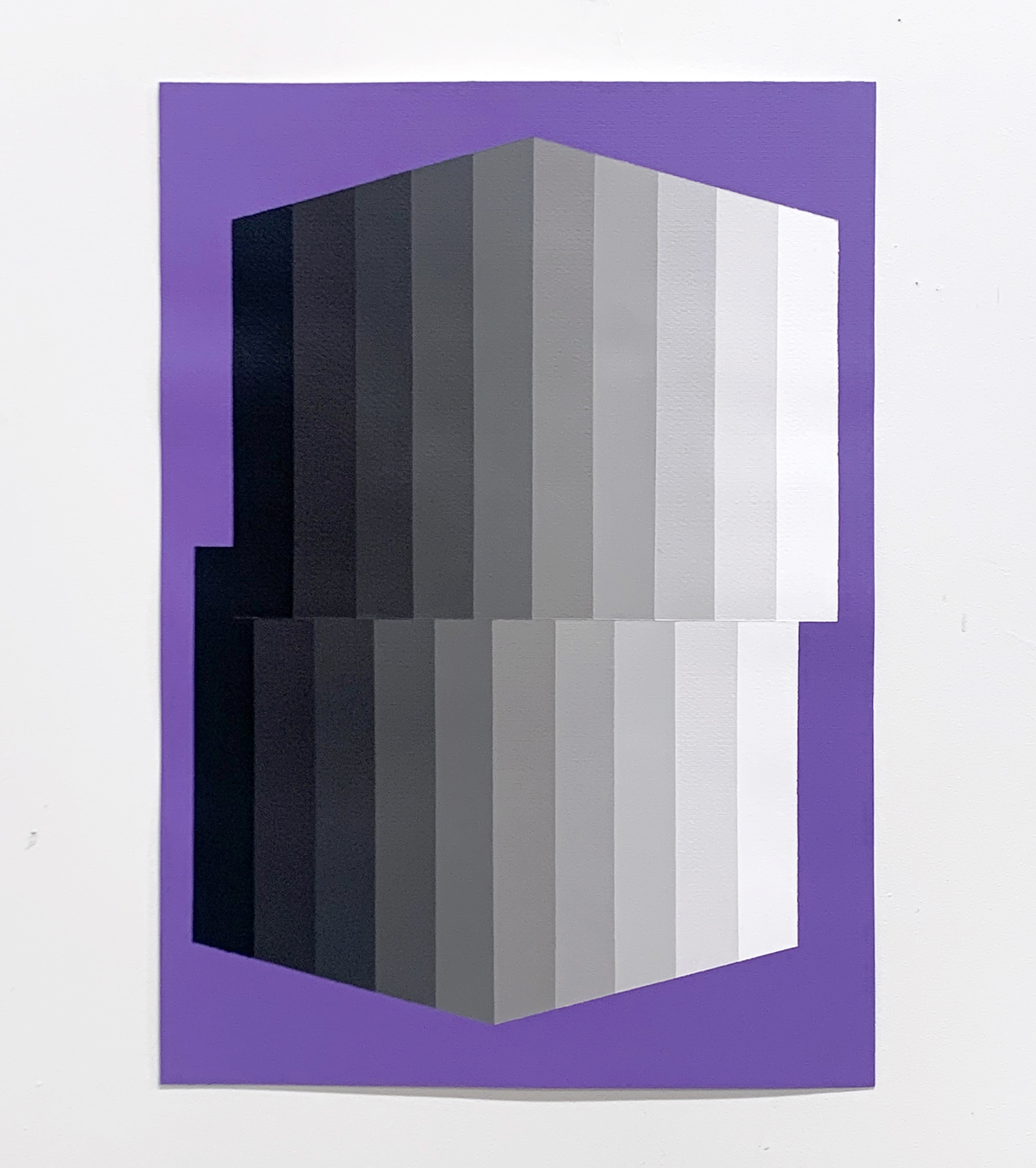 Machbands Study XV, 50cm x 35cm, acrylic on paper, 2021