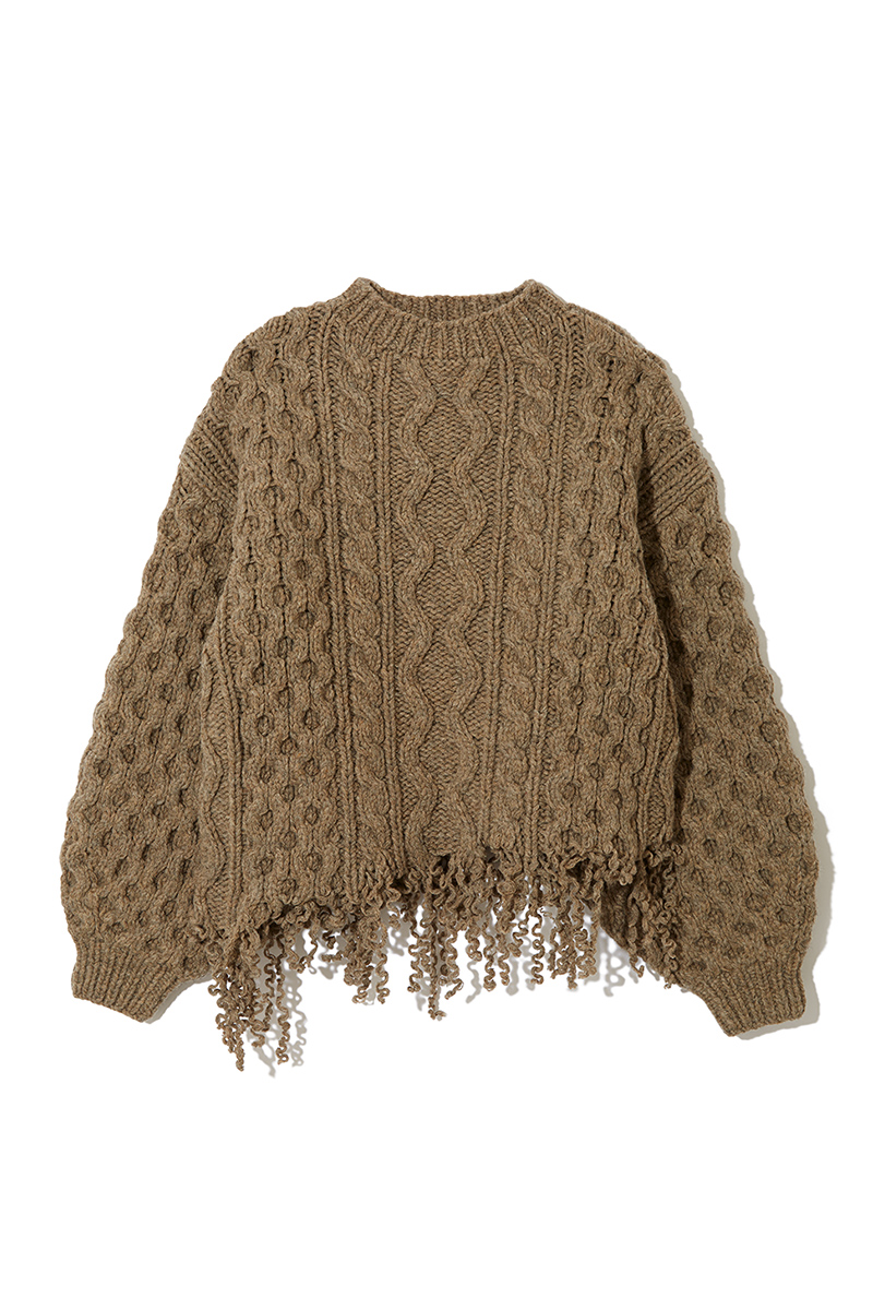 LEINWÄNDE DISASSEMBLY BEIGE WOOL SWEATER - t.a.