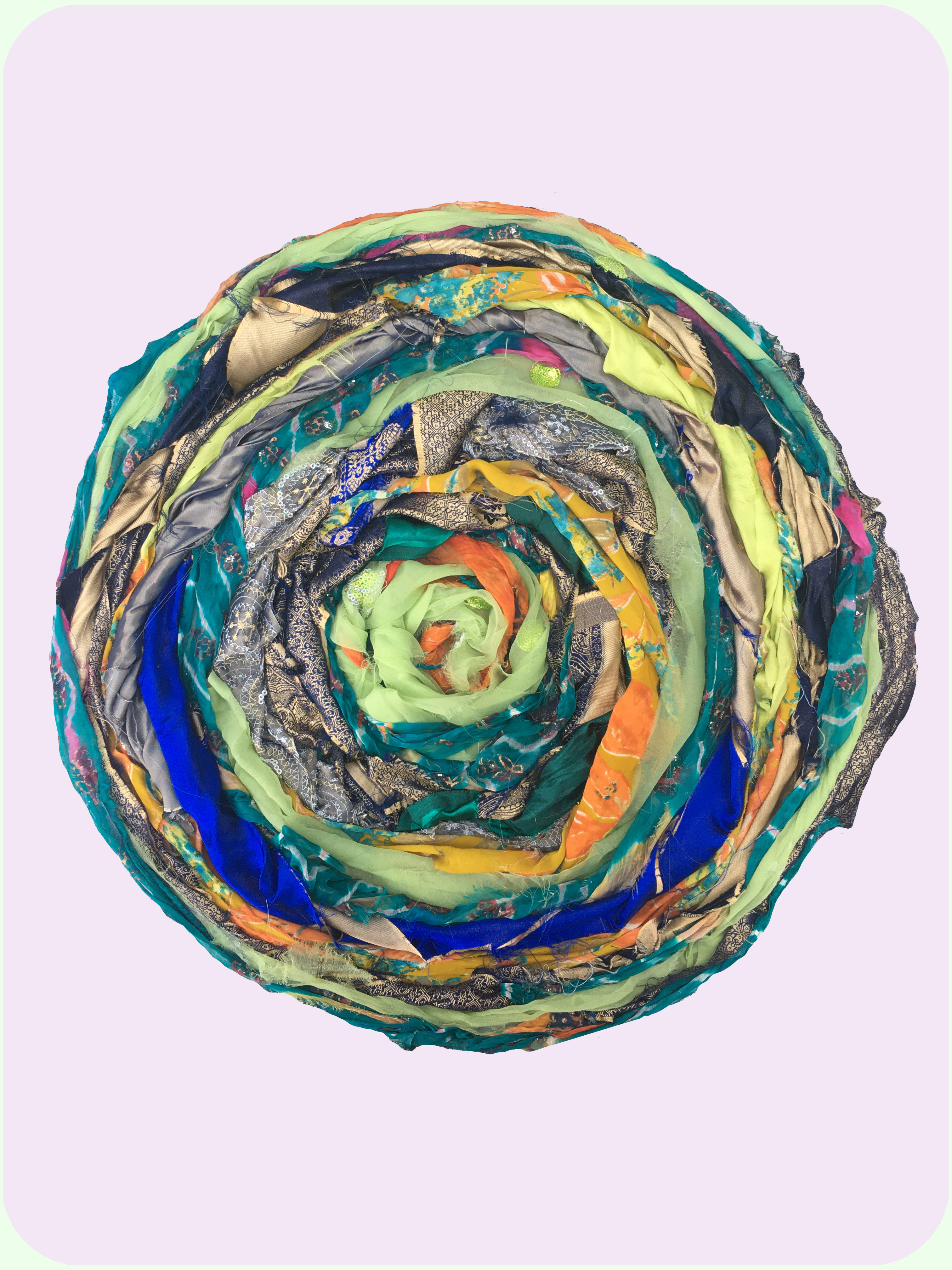 Layered Fabric Experiment  (45.72 x 45.72cm)  [South Asian fabrics]