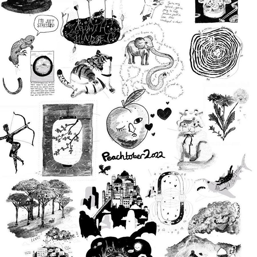 Peachtober Illustrations
