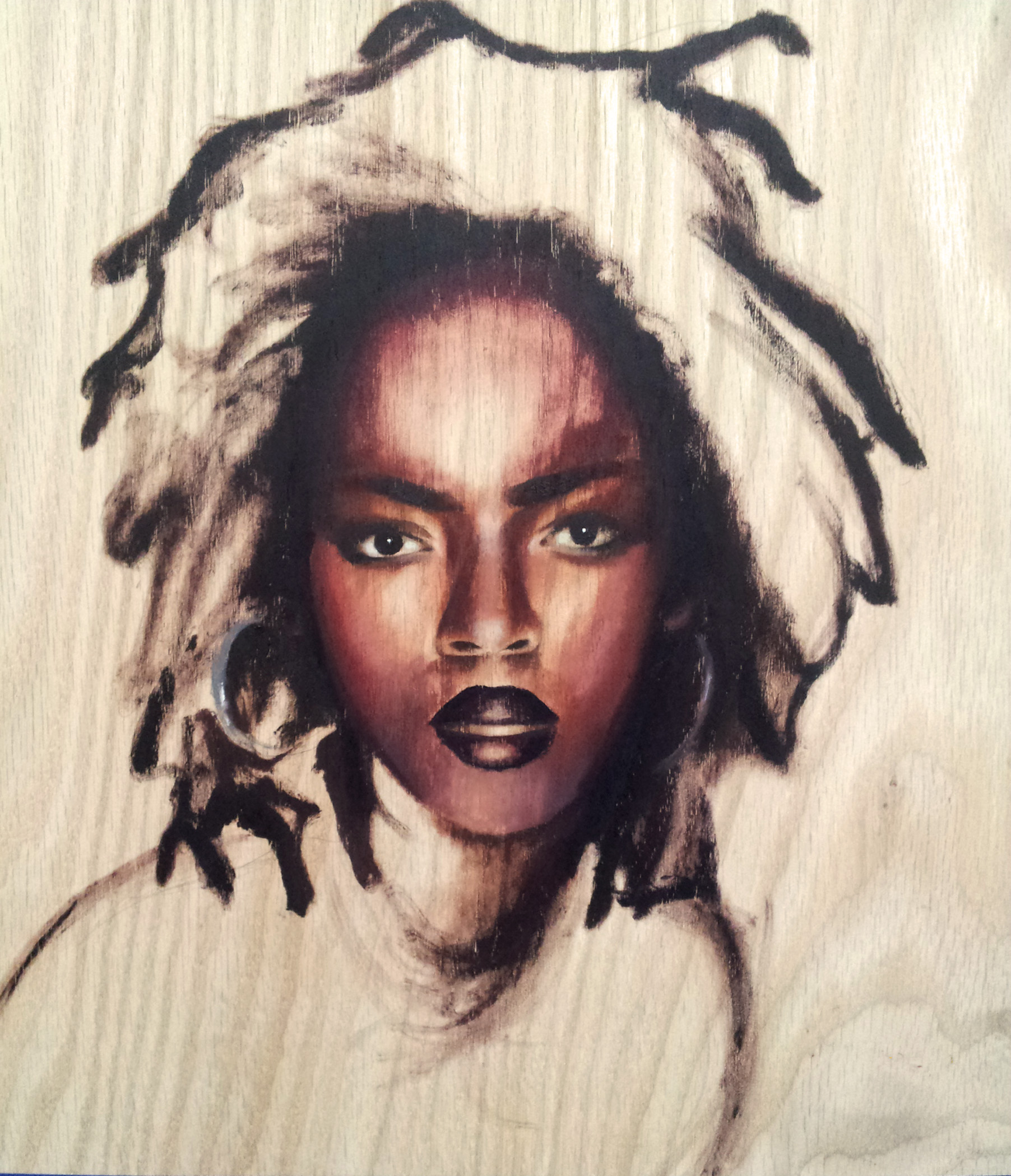 Lauryn Hill for Medium, oil on wood panel