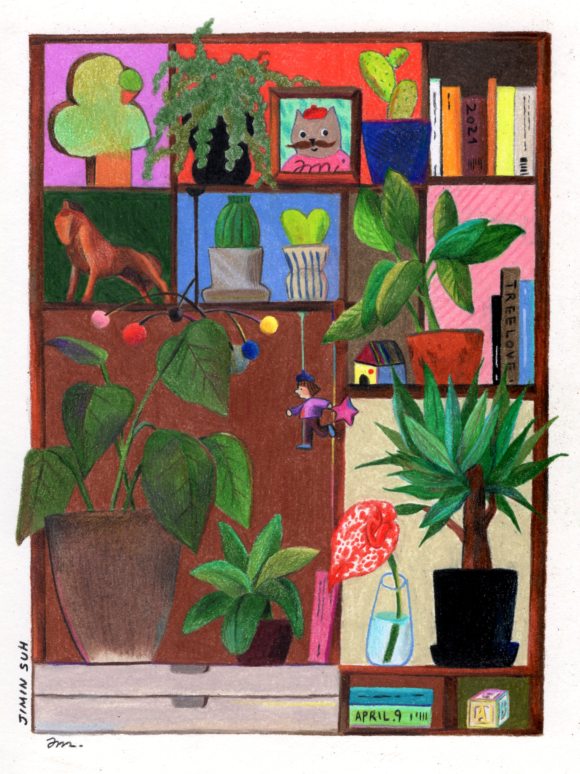 A plant lover's shelf