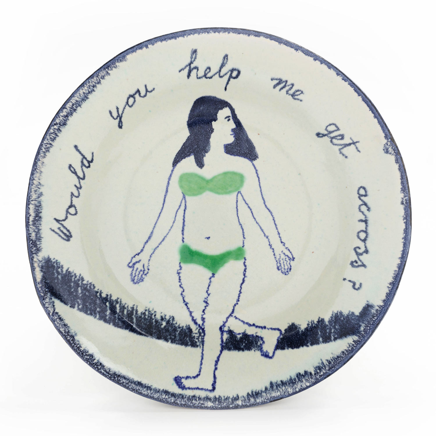 Would you help me get across?, c2000Glazed ceramic stoneware6 x 25.5cm