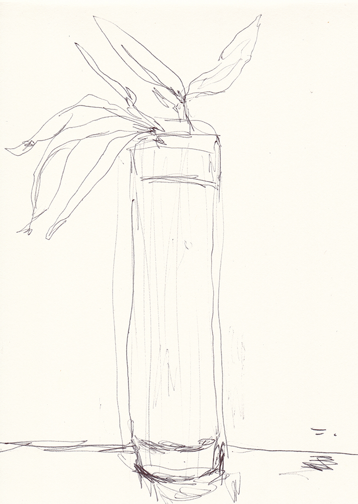 죽어서 만난 대나무와 이파리, 2017, pen on paper, 21*14.8(cm)