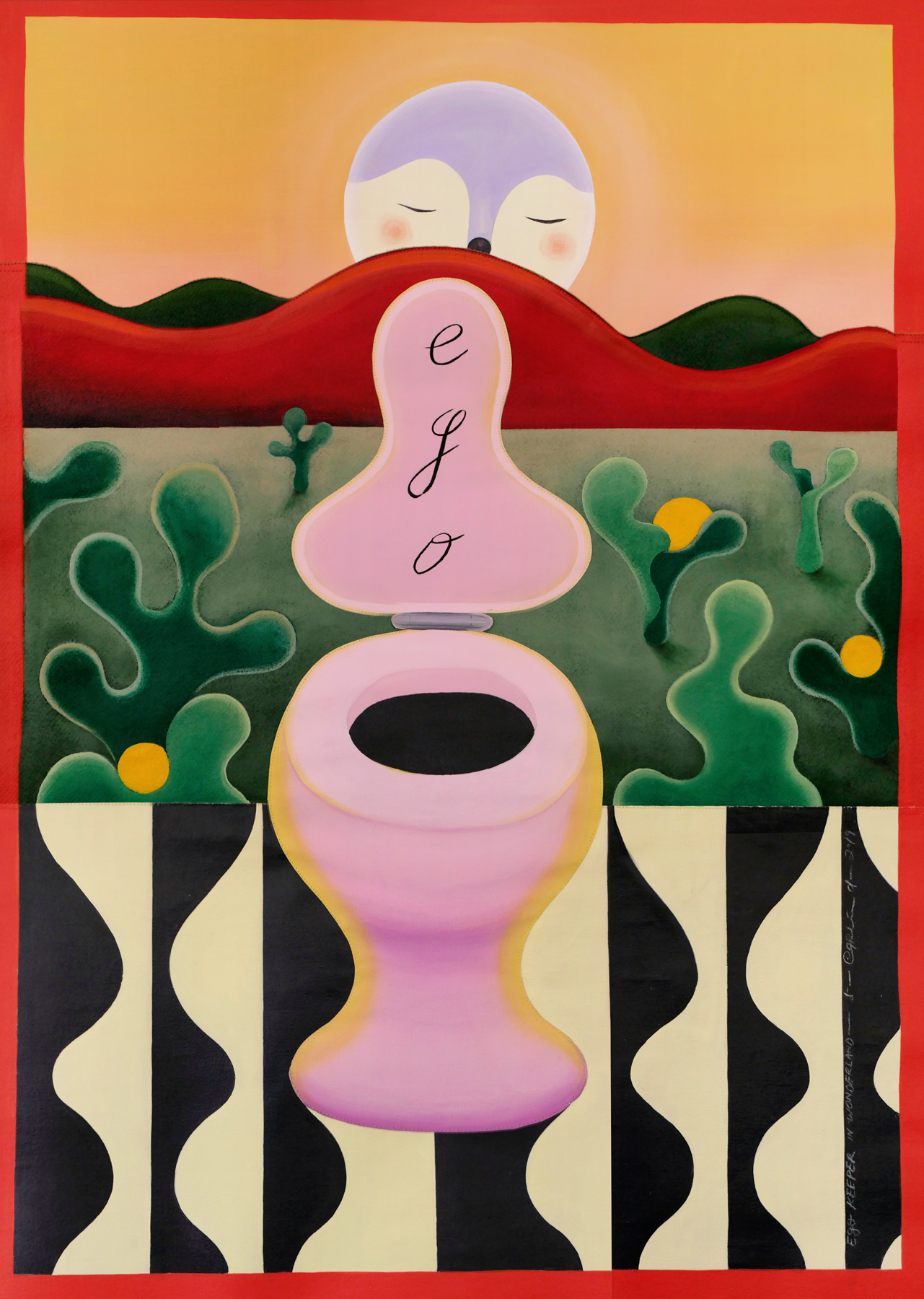 Ego keeper in wonderland, 2019 Acrylic on canvas115 x 81 cm