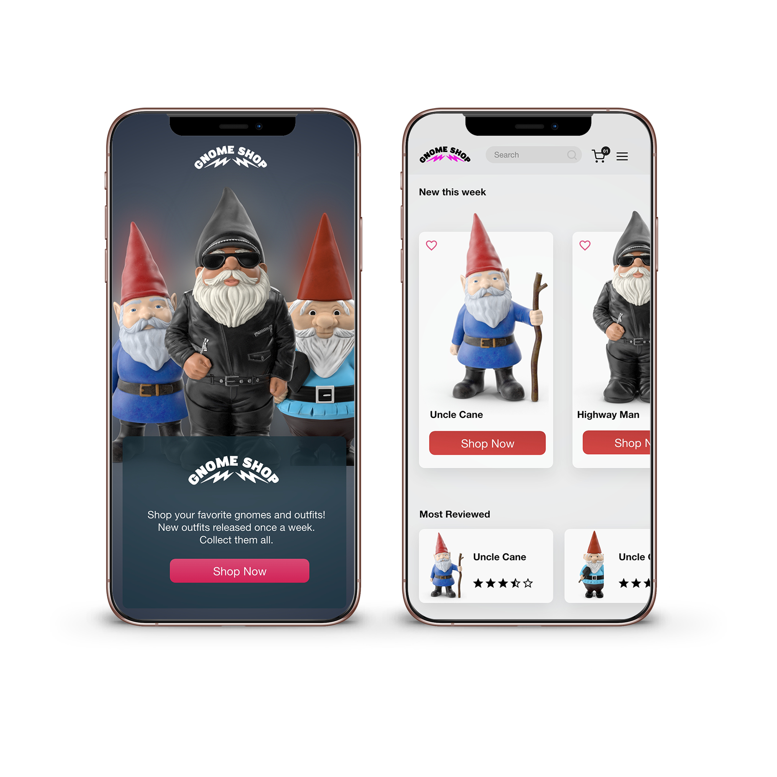 Gnome Shop E-Commerce App by Yptus LA, Design