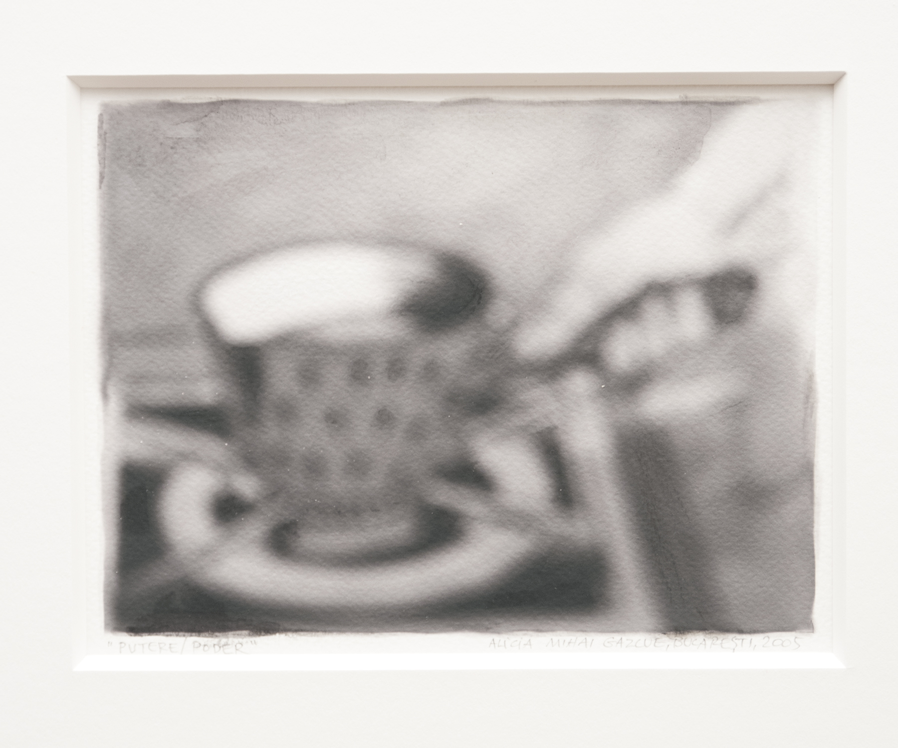 Putere / Poder, 2005  Watercolor and charcoal on paper, 4.5" x 6"