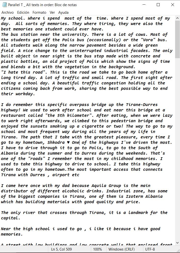 Memories and imaginations along Parallel T. Contributed by the architecture students at Poli University in Tirana.