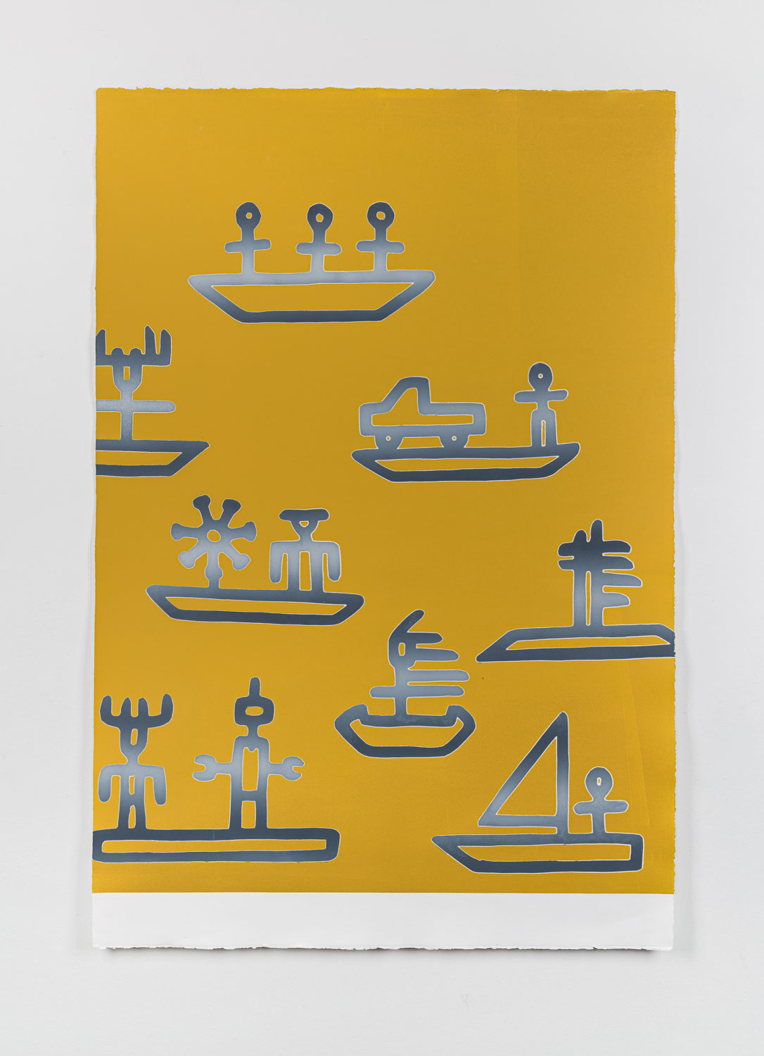 Canoe Journey, 2022, Monoprint, triptych 3, 44 x 30 in. ea