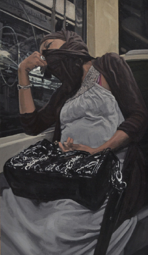 Embarazada, huile sur toile, 145 x 89 cm, 2017