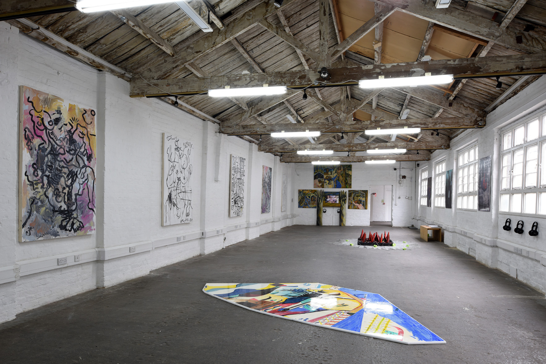 The Martyr, 2017. Oil and alkyd on MDF, approximately 300x400cm