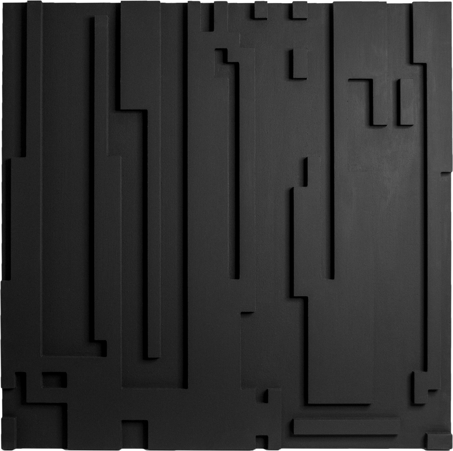 Monochrome Landscapes III. Lamp Black 3 / Series of acrylic paintings on fibreboard 2020 / 70x70 cm