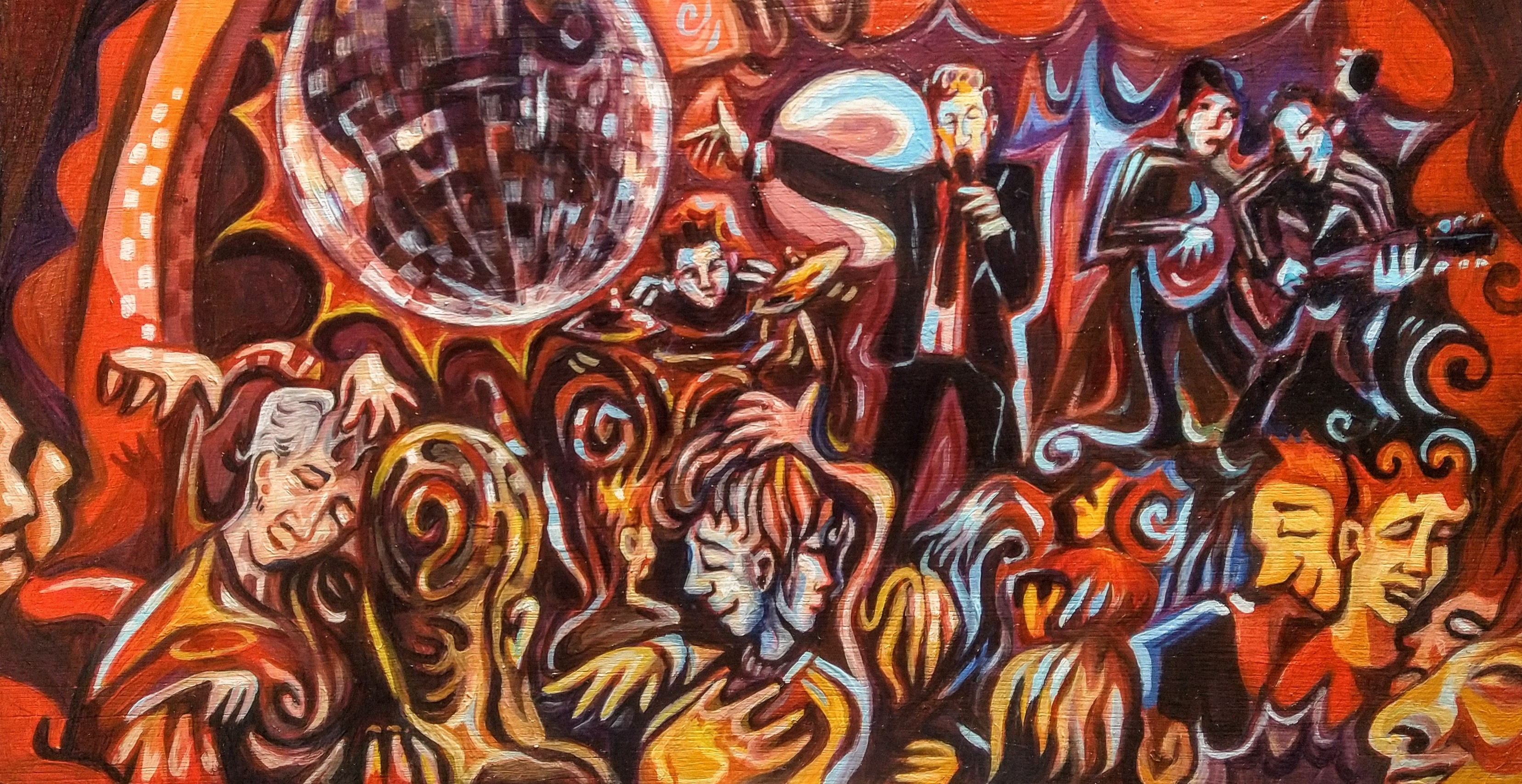 Peter Capaldi at Stereo - Oil on board