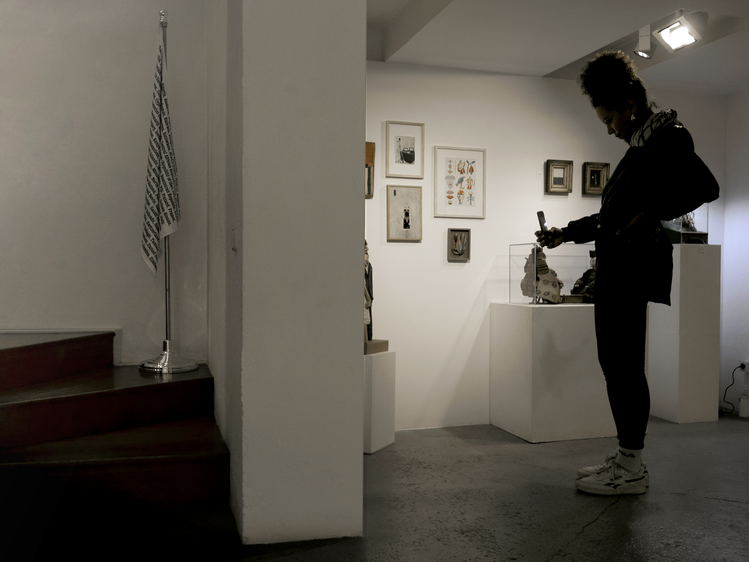 The indoor version of the artwork and a really tall womanEsther Montoriol GalleryBarcelona, December 2024