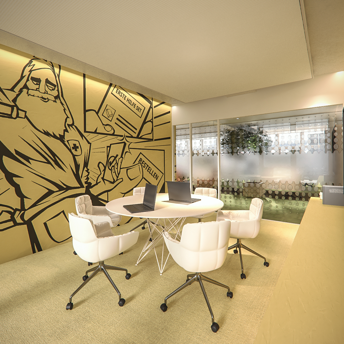 Rendering Meeting Room yellow Box