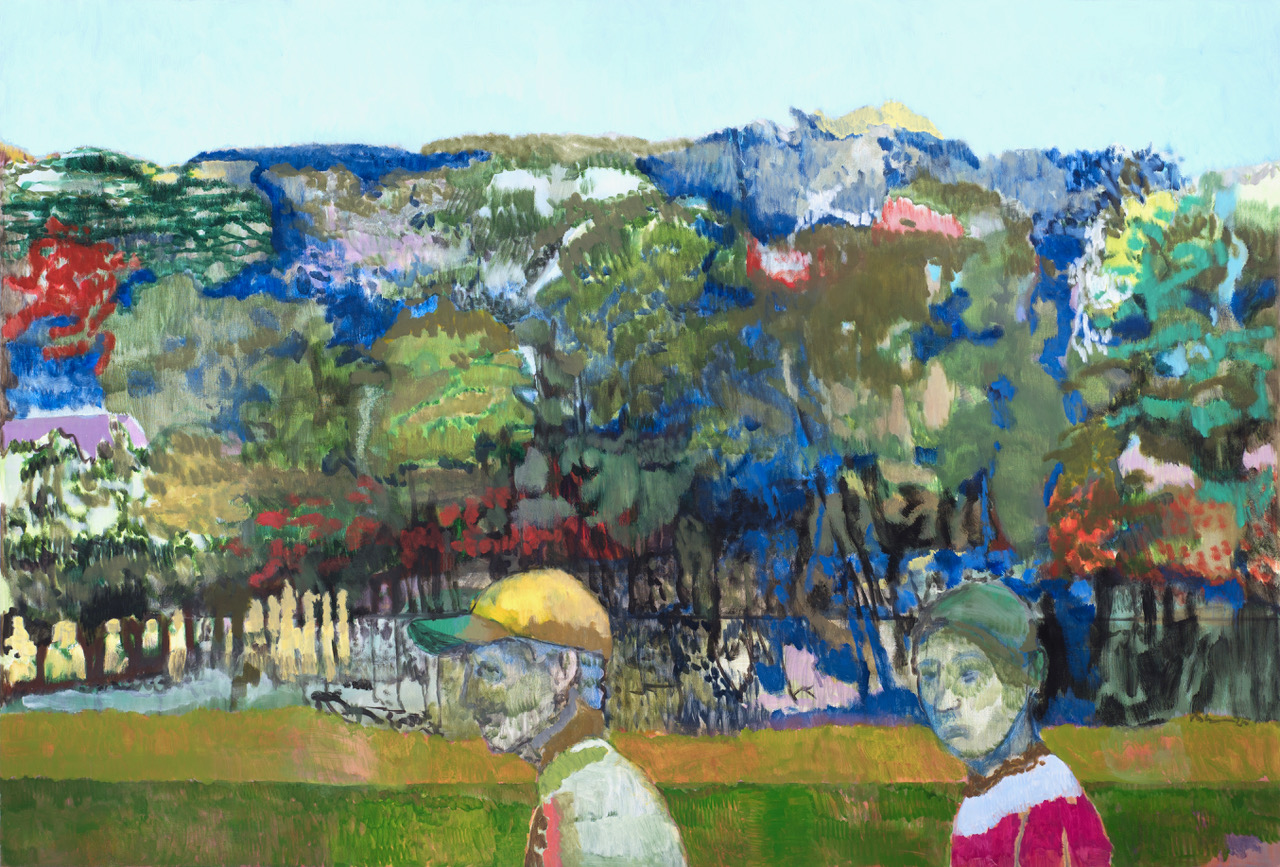  Morten Slettemeås: Felt med skog, 2022 - 2025 Oil on canvas 78 3/4 x 118 1/8 in 200 x 300 cm