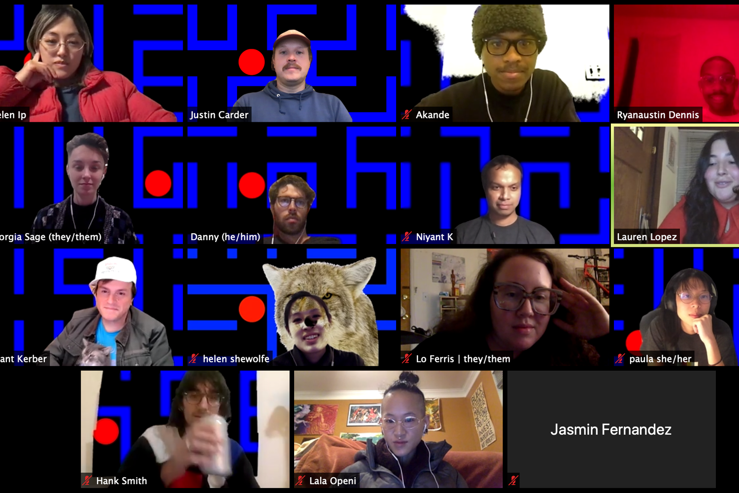 Screenshot of the Zoom discussion from our first night.
