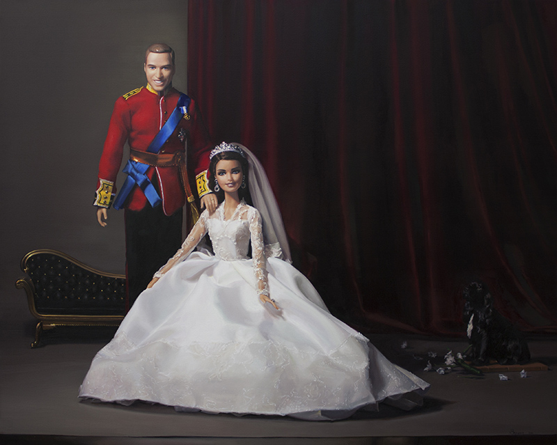 'The Duke and Duchess of Cambridge'. Oil on canvas